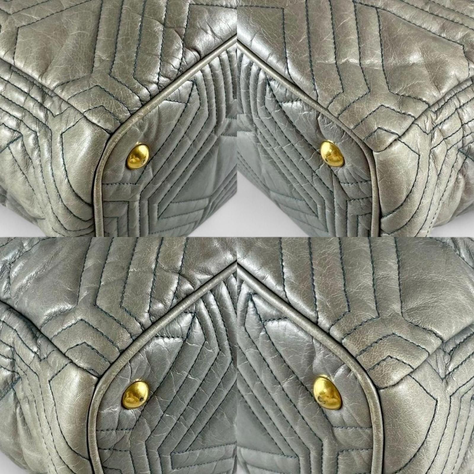 Miu Miu Miu Miu - Quilted Leather Handbag Grey Size ONE SIZE - 6 Thumbnail