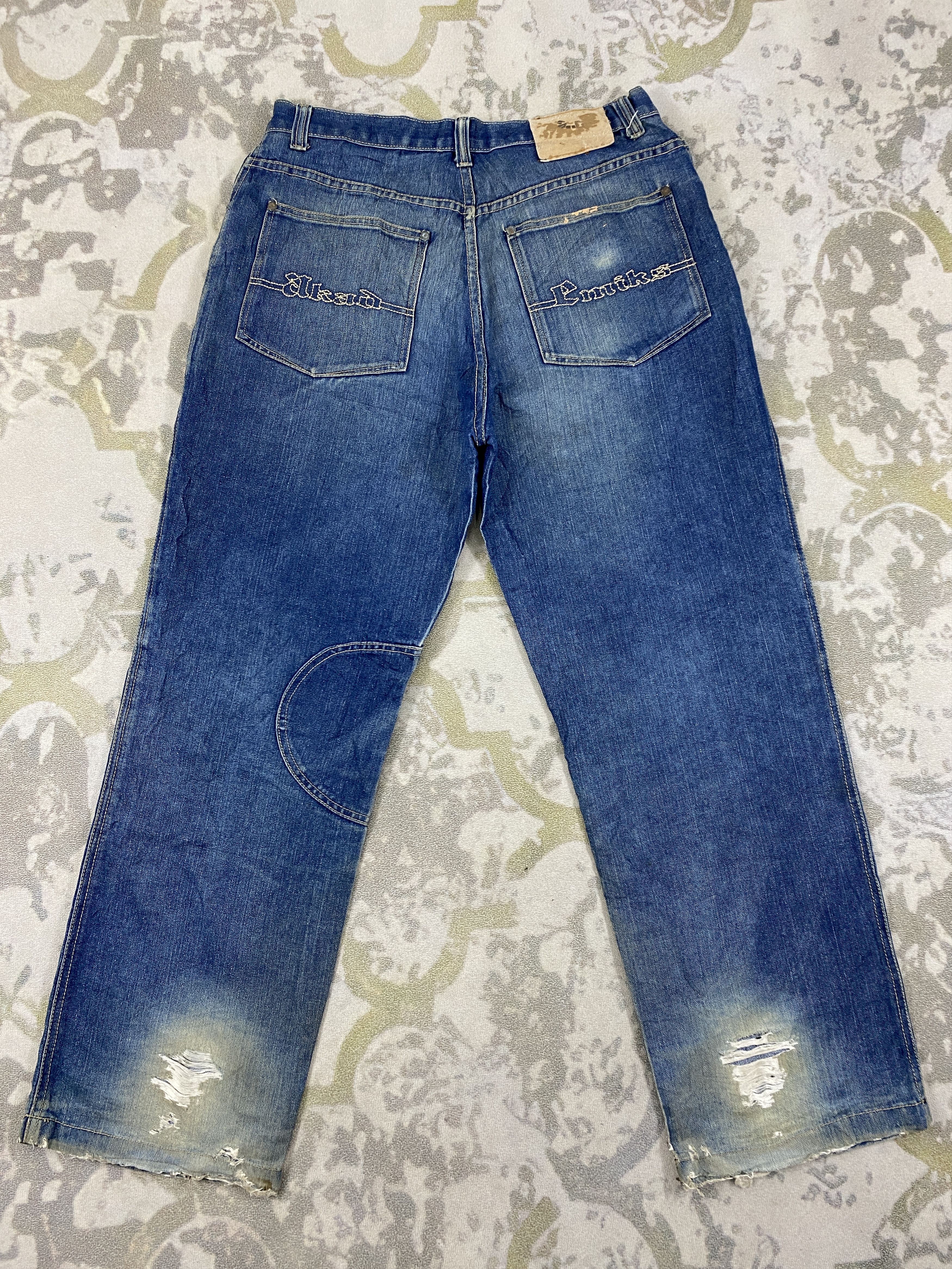 Japanese Brand Faded Blue Vintage akademiks Baggy Jeans 34x29.5- JN3813 Size US 34 / EU 50 - 2 Thumbnail