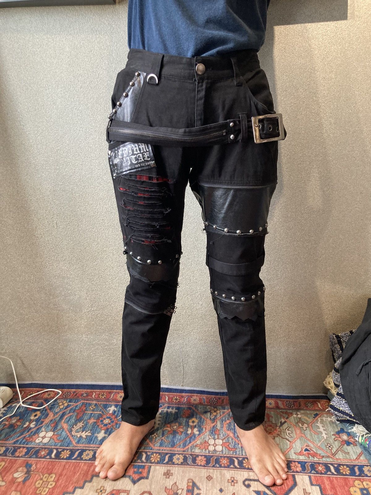 Sex Pot ReVeNGe Sex Revenge Revenge Bondage Punk Pants patchwork Leather Size US 30 / EU 46 - 1 Thumbnail
