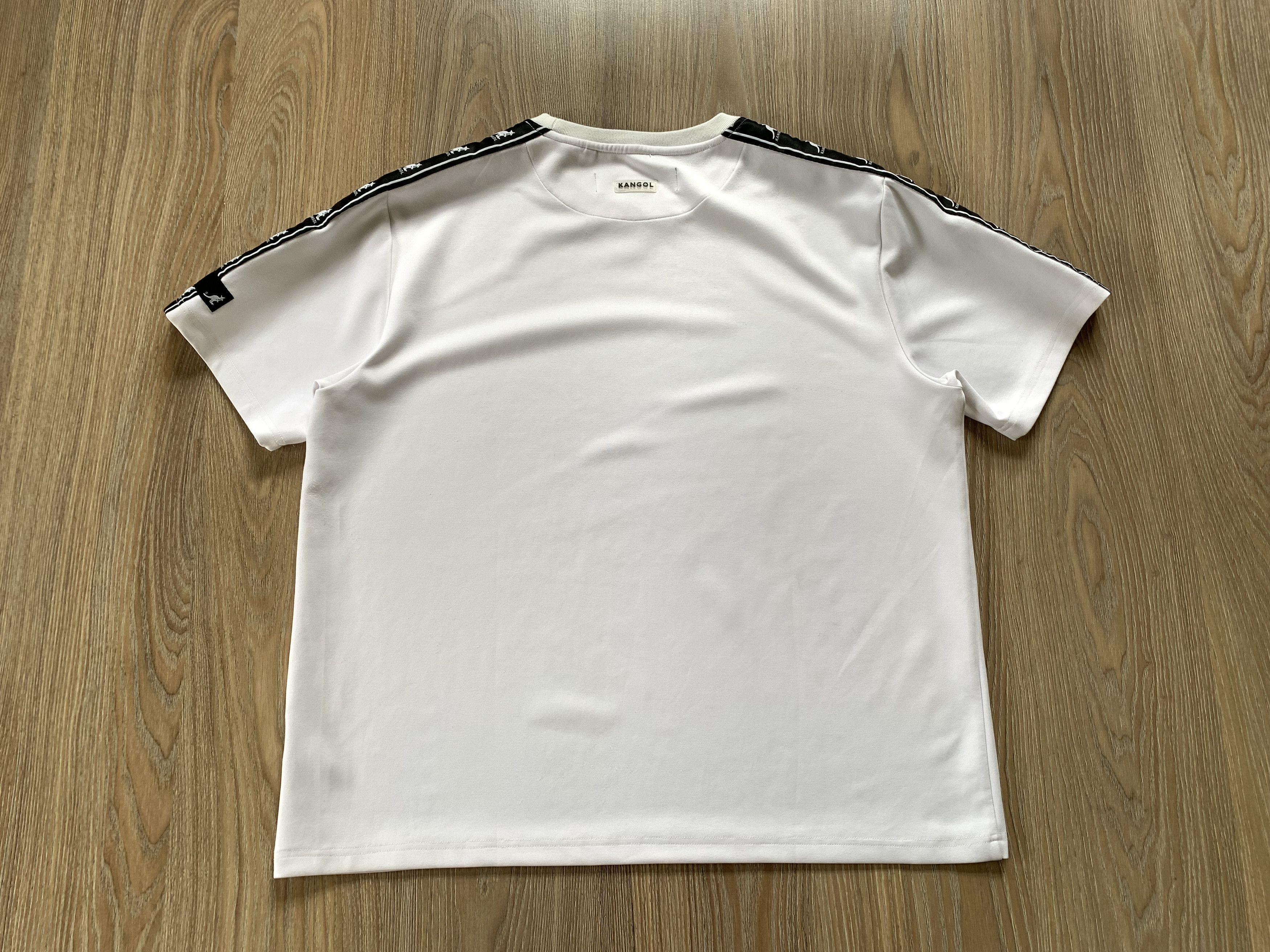 Kangol × Vintage Kangol White Lampas Stripe Multi Logo T Shirt Size US XL / EU 56 / 4 - 3 Thumbnail
