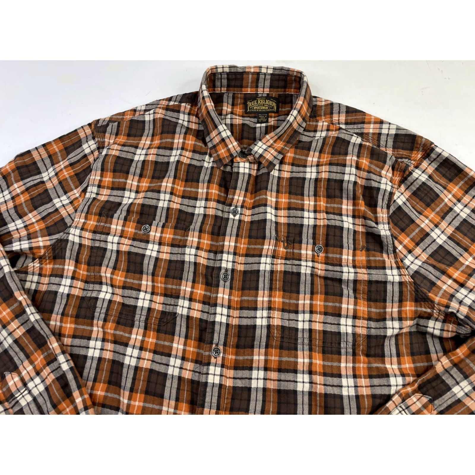 True Religion True Religion Shirt Button-Down Mens 3XL Long Sleeve Cotton Plaid Casual Size US XXL / EU 58 / 5 - 2 Thumbnail