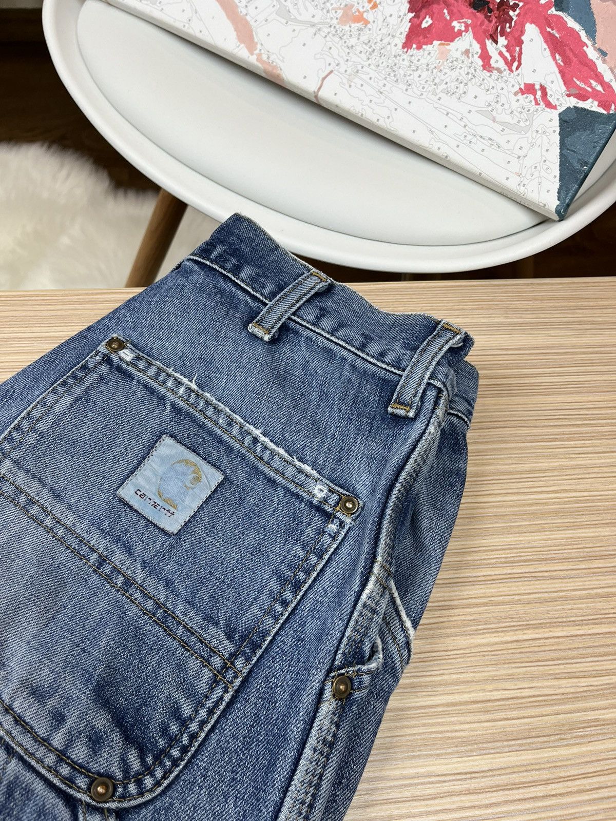 Carhartt × Vintage Crazy Vintage Carhartt Denim Dungaree Carpentar Work Pants Size US 32 / EU 48 - 4 Thumbnail