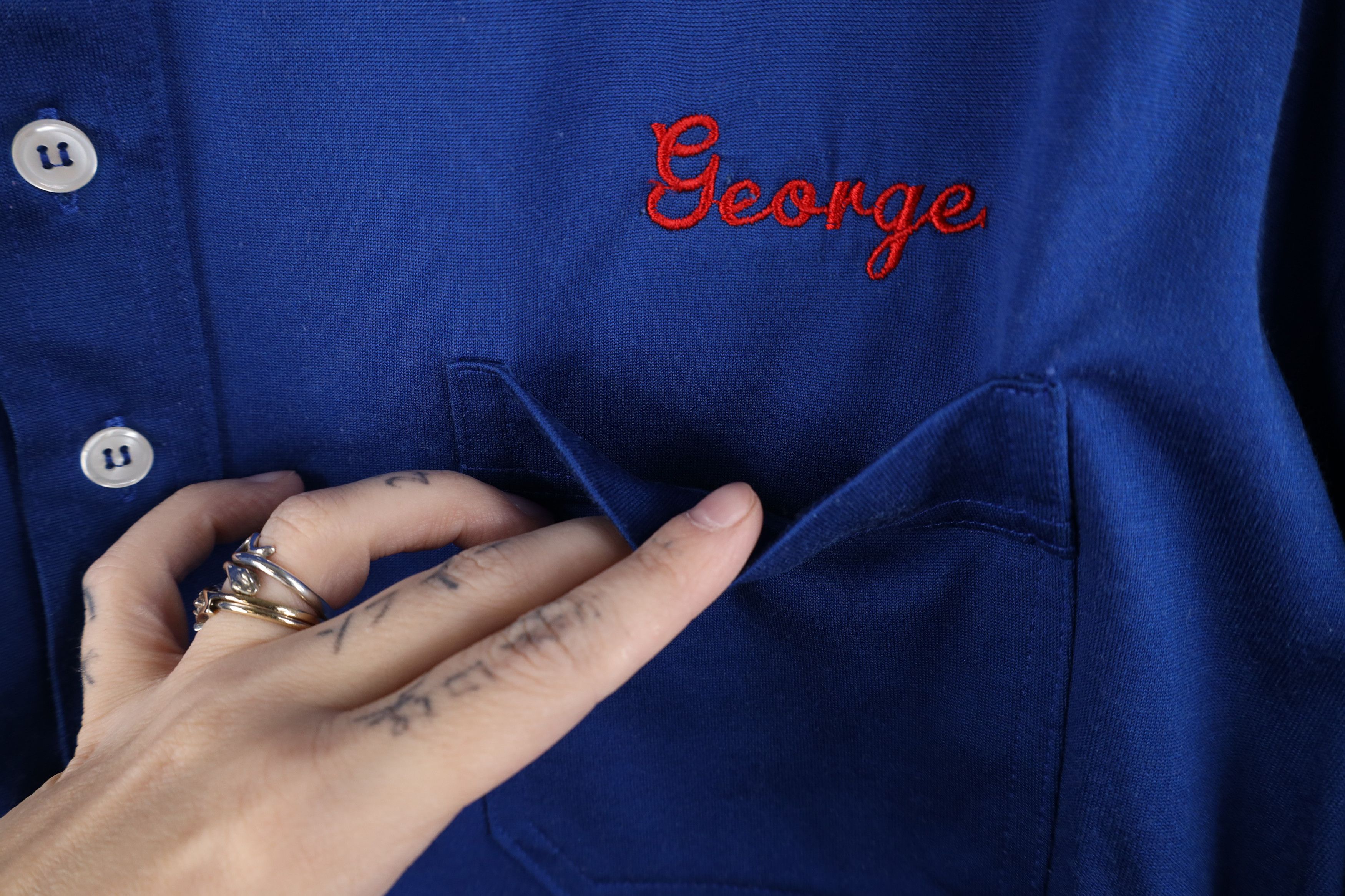 Vintage Vintage 70s 80s St Francis Bowling Collared Polo Shirt Blue Size US XXL / EU 58 / 5 - 8 Thumbnail