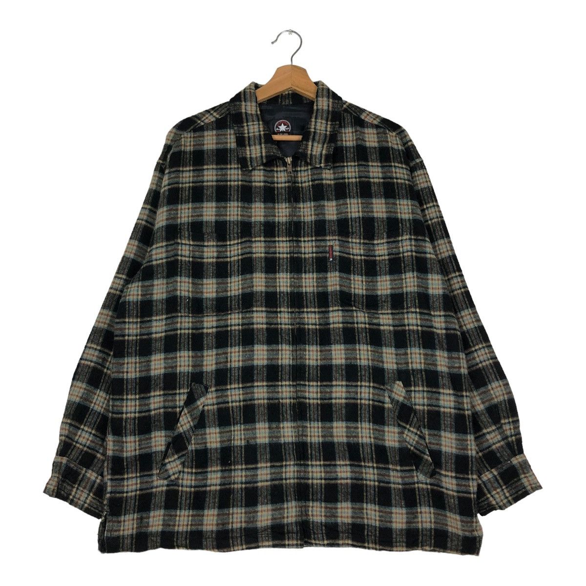 Flannel 🔥VINTAGE ZIPPER FLANNEL JACKET CONVERSE ALL STAR TARTAN Size US L / EU 52-54 / 3 - 1 Thumbnail