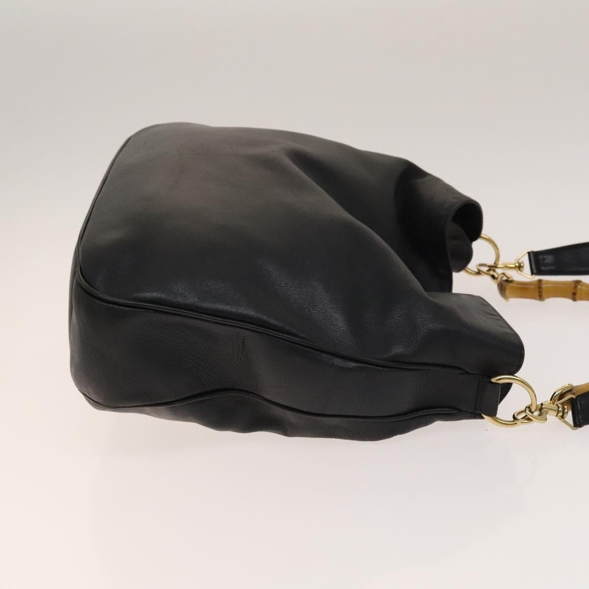 Gucci GUCCI Bamboo Handbag Leather Black Gold 001 1781 001 1781 Size ONE SIZE - 4 Thumbnail