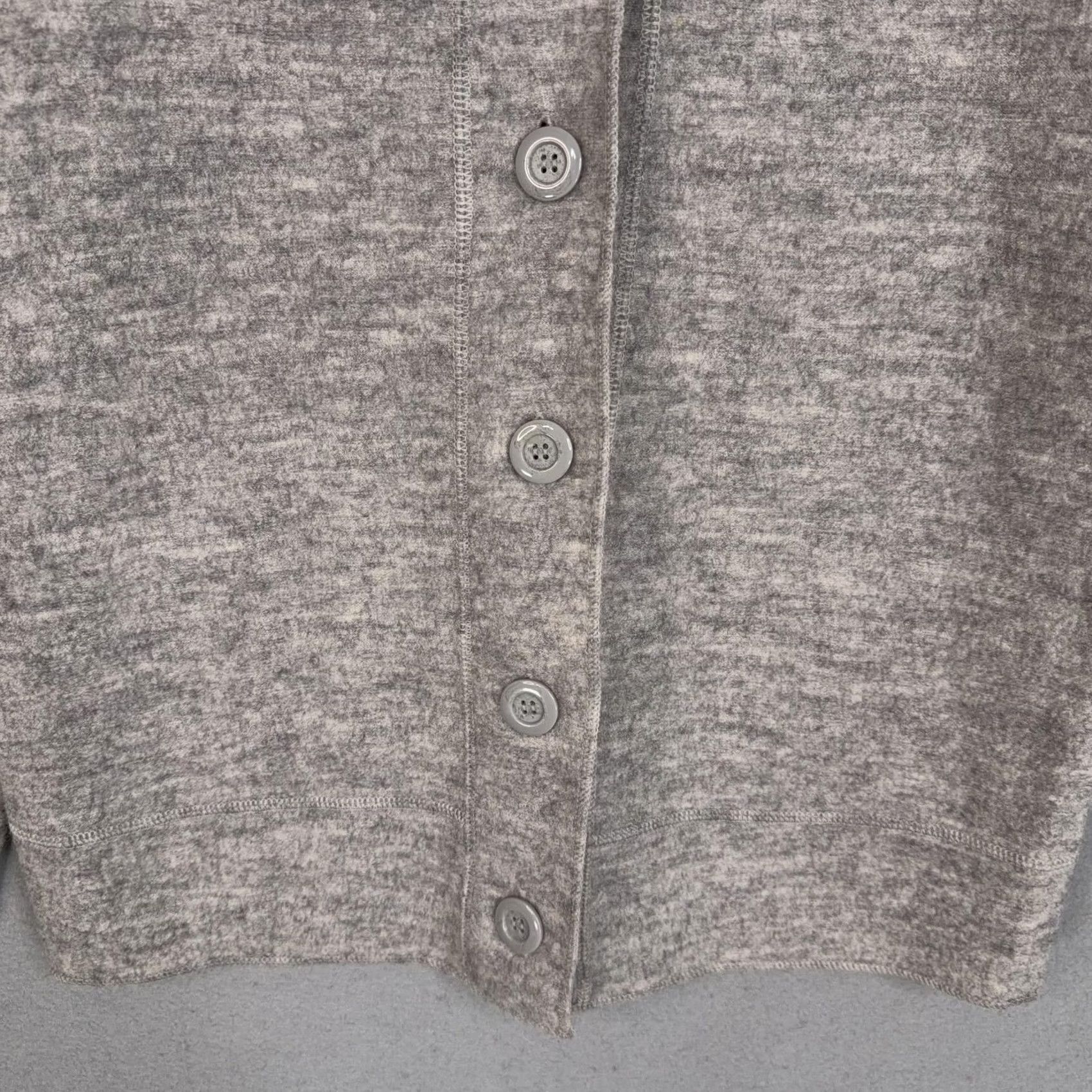 Vintage Carole Little Cardigan Womens Medium Gray 100% Wool Mock Neck Button Sweater Size M / US 6-8 / IT 42-44 - 3 Thumbnail