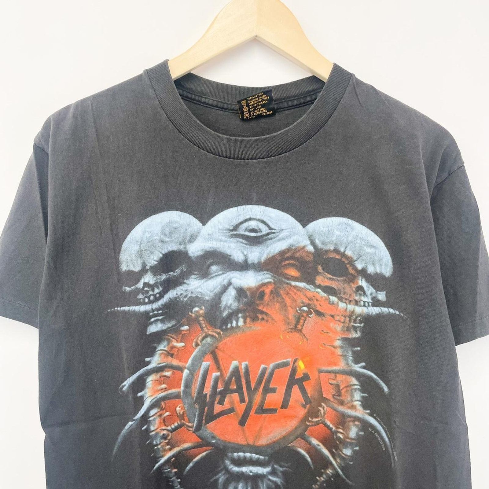 Brockum Vintage 90’s Black Slayer Metal Band Graphic Tee Mens Large Size US L / EU 52-54 / 3 - 3 Thumbnail
