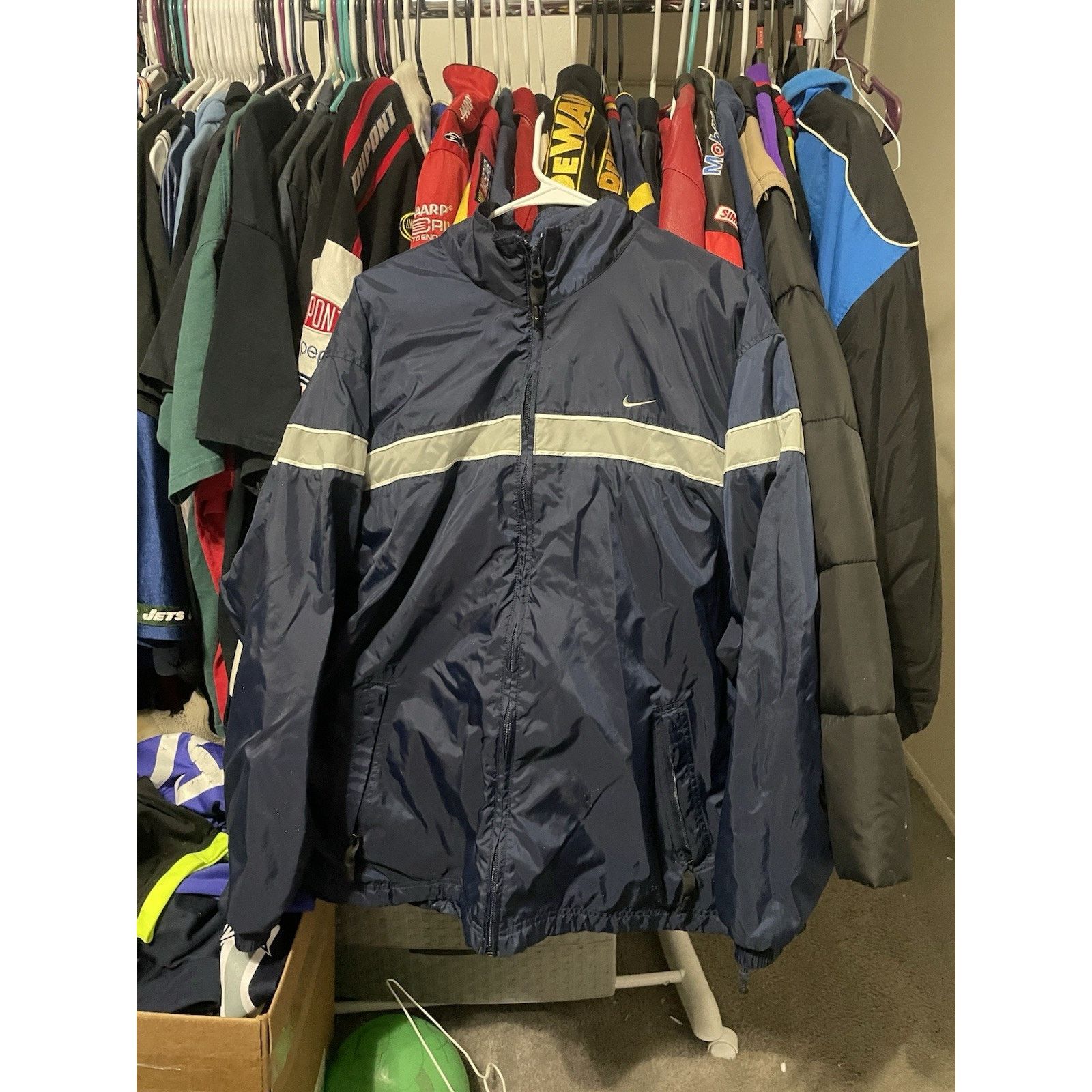 Nike Size L- VTG 90’s Nike Navy Blue Gray Windbreaker Zip Jacket Size US L / EU 52-54 / 3 - 1 Thumbnail