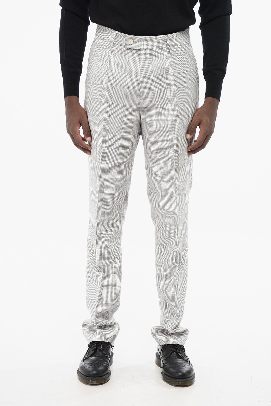Brunello Cucinelli og1mm0825 Single-pleatet Cotton Blend Pant in Grey Size US 34 / EU 50 - 1 Thumbnail