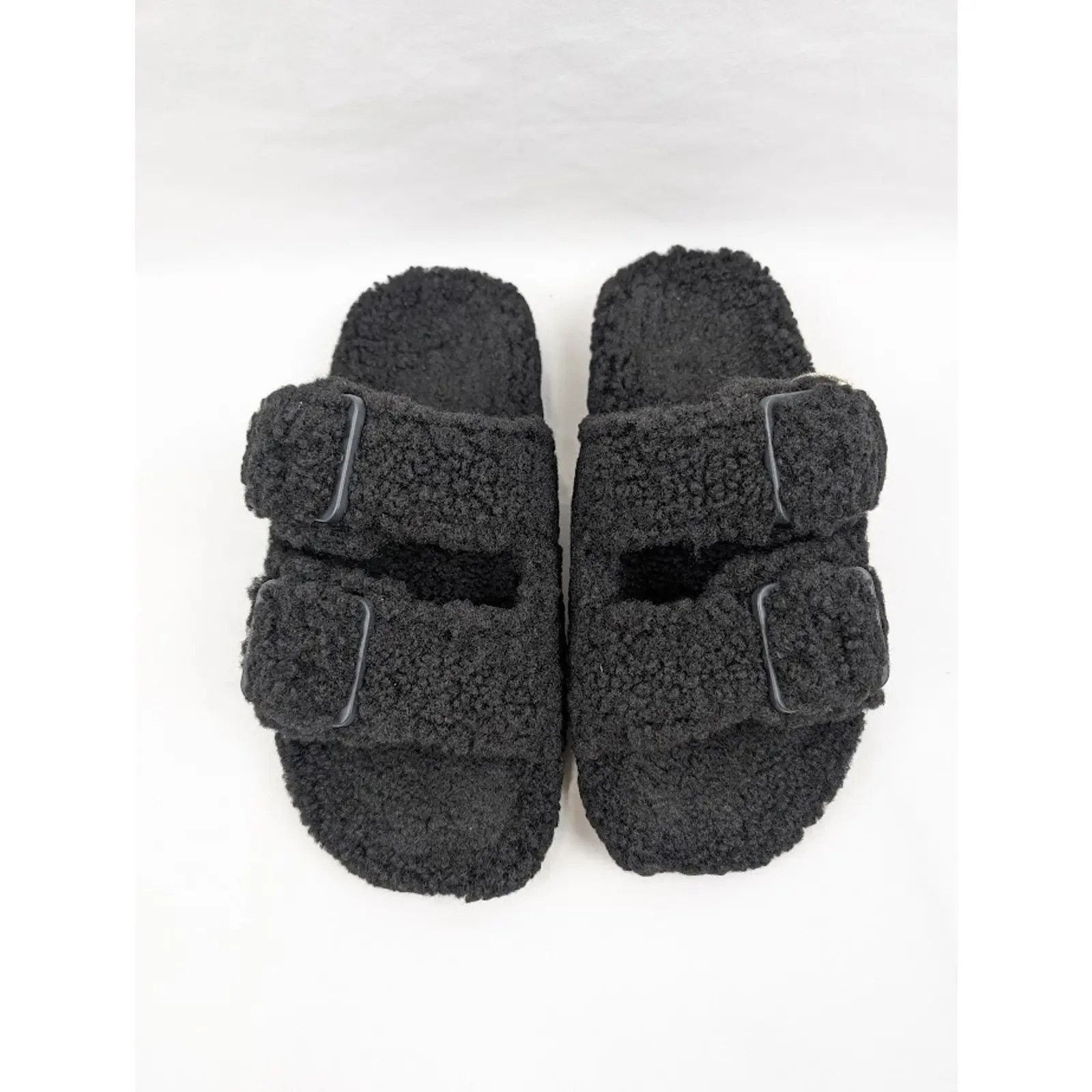 Balenciaga o1rshd1 Furry Shearling Mallorca Sandals in Black Size US 8 / EU 41 - 15 Thumbnail