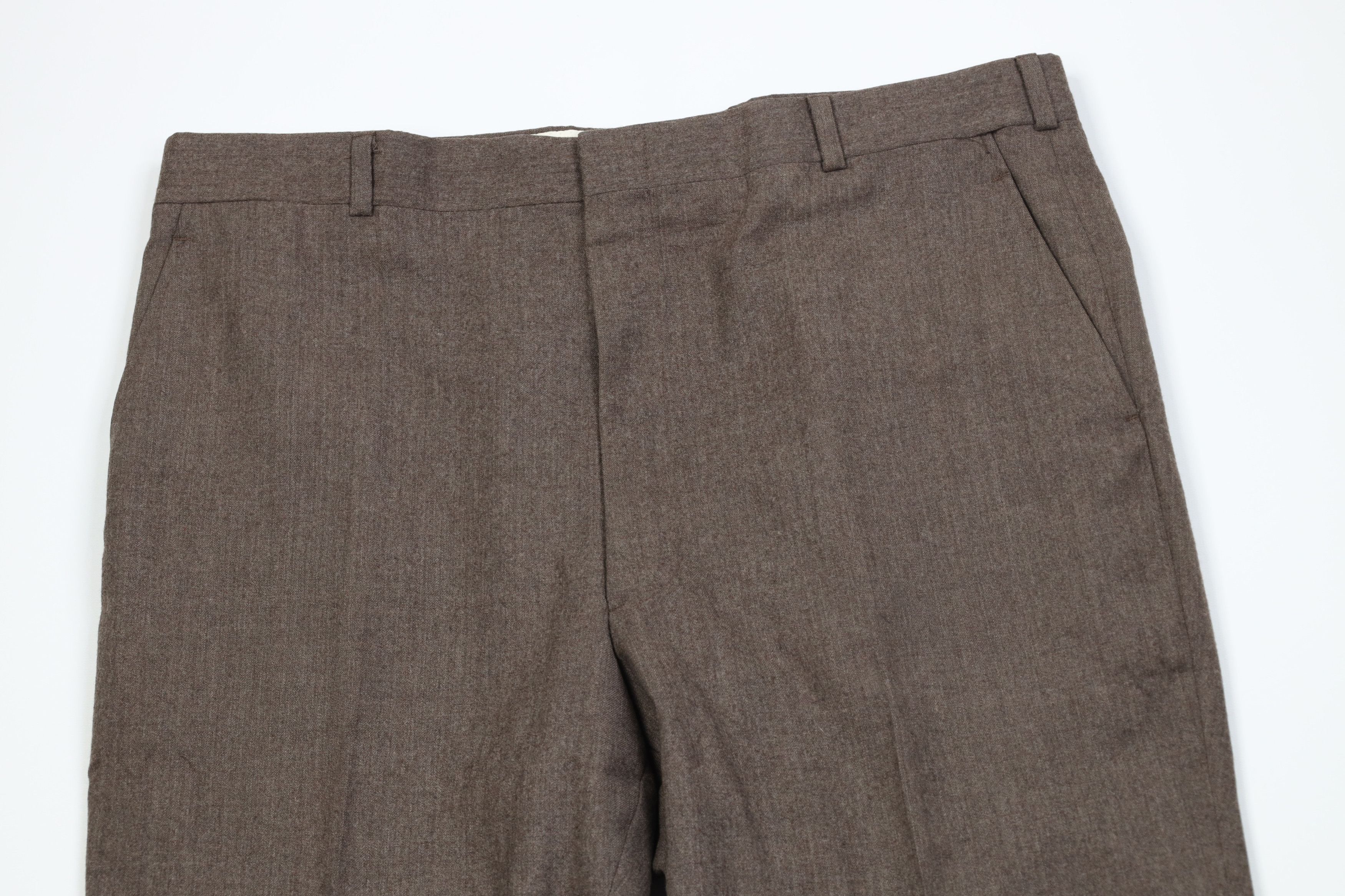 Vintage Vintage 70s Streetwear Wool Wide Leg Chino Pants Brown USA Size US 38 / EU 54 - 2 Thumbnail