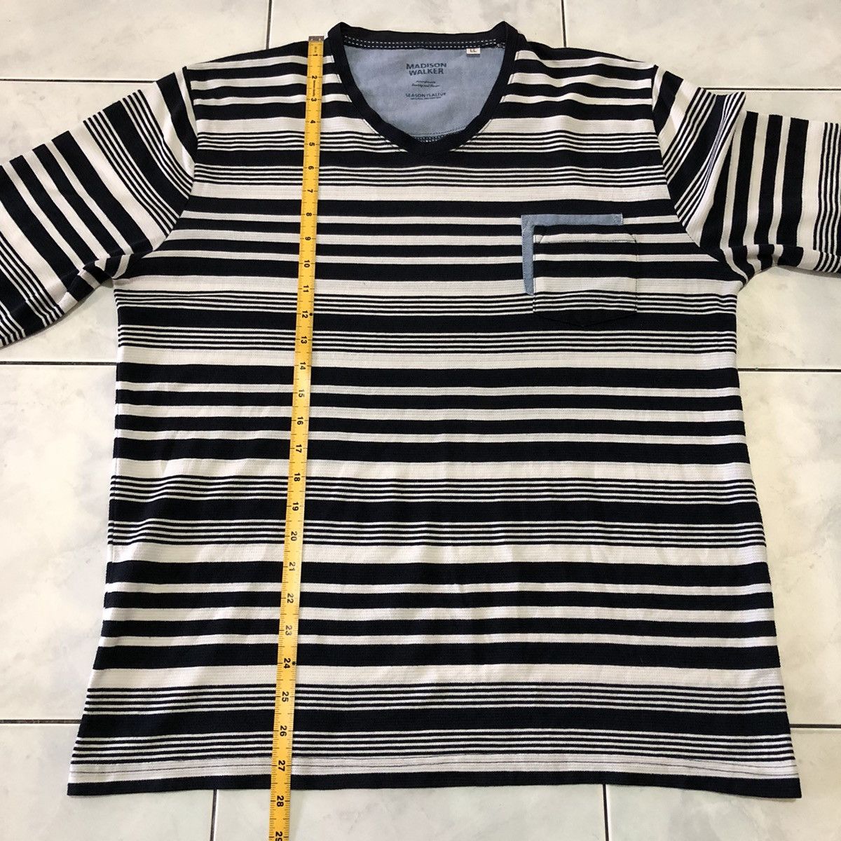 Japanese Brand Madison Walker Stripes Double Layer Pocket, Chill and Enjoy Size US XL / EU 56 / 4 - 15 Thumbnail