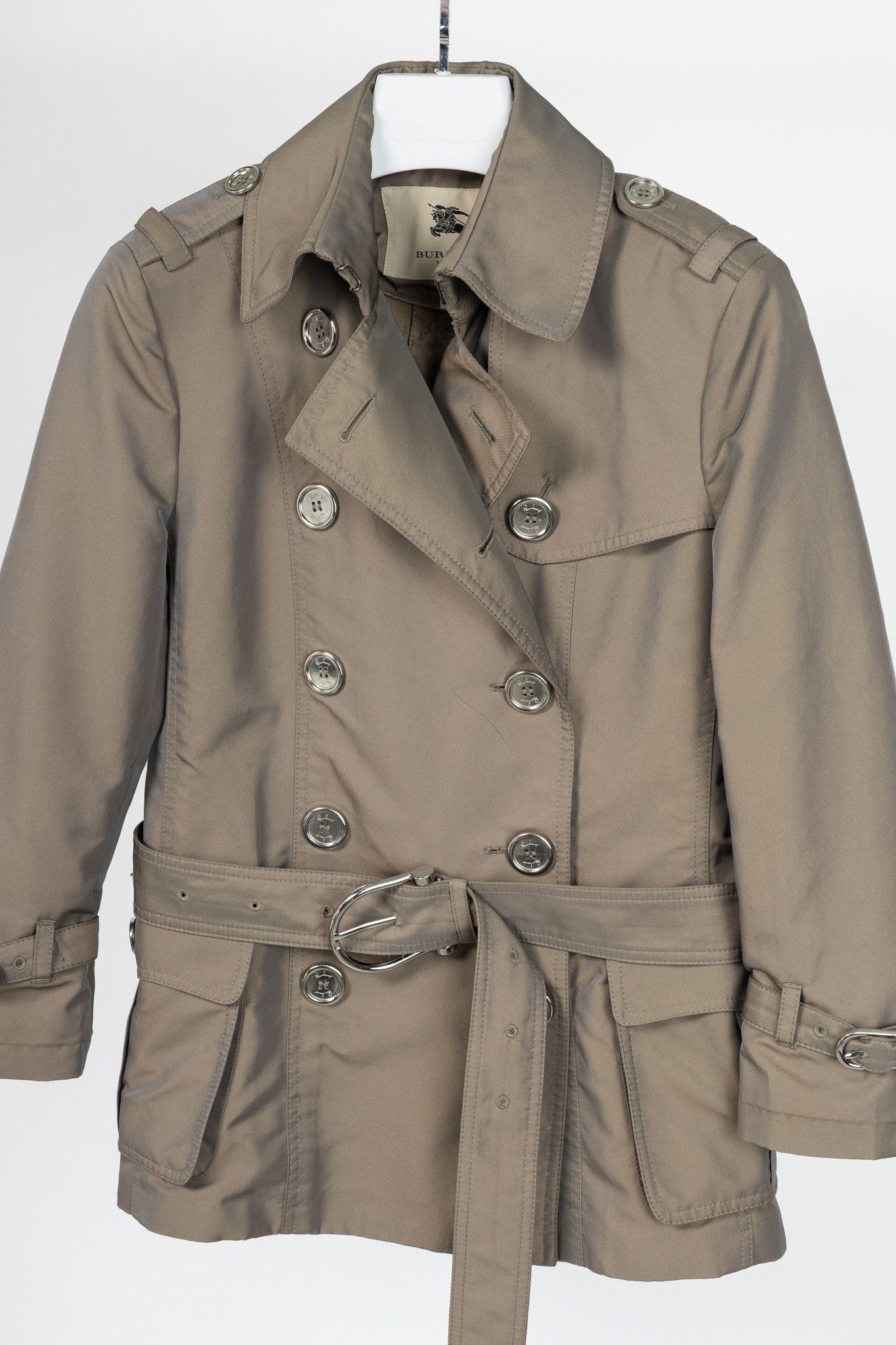 Burberry Burberry Taffeta Double-Breasted Belted Short Trench Jacket Size M / US 6-8 / IT 42-44 - 3 Thumbnail