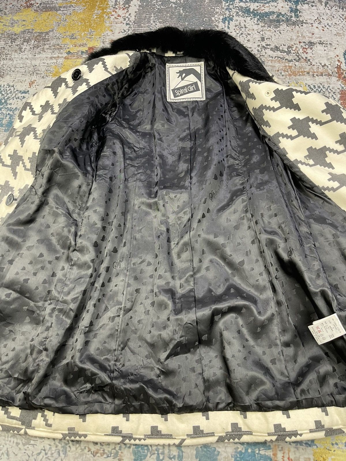 Japanese Brand Spiral Girl Houndstooth Print Double Breasted Coats Size S / US 4 / IT 40 - 10 Thumbnail