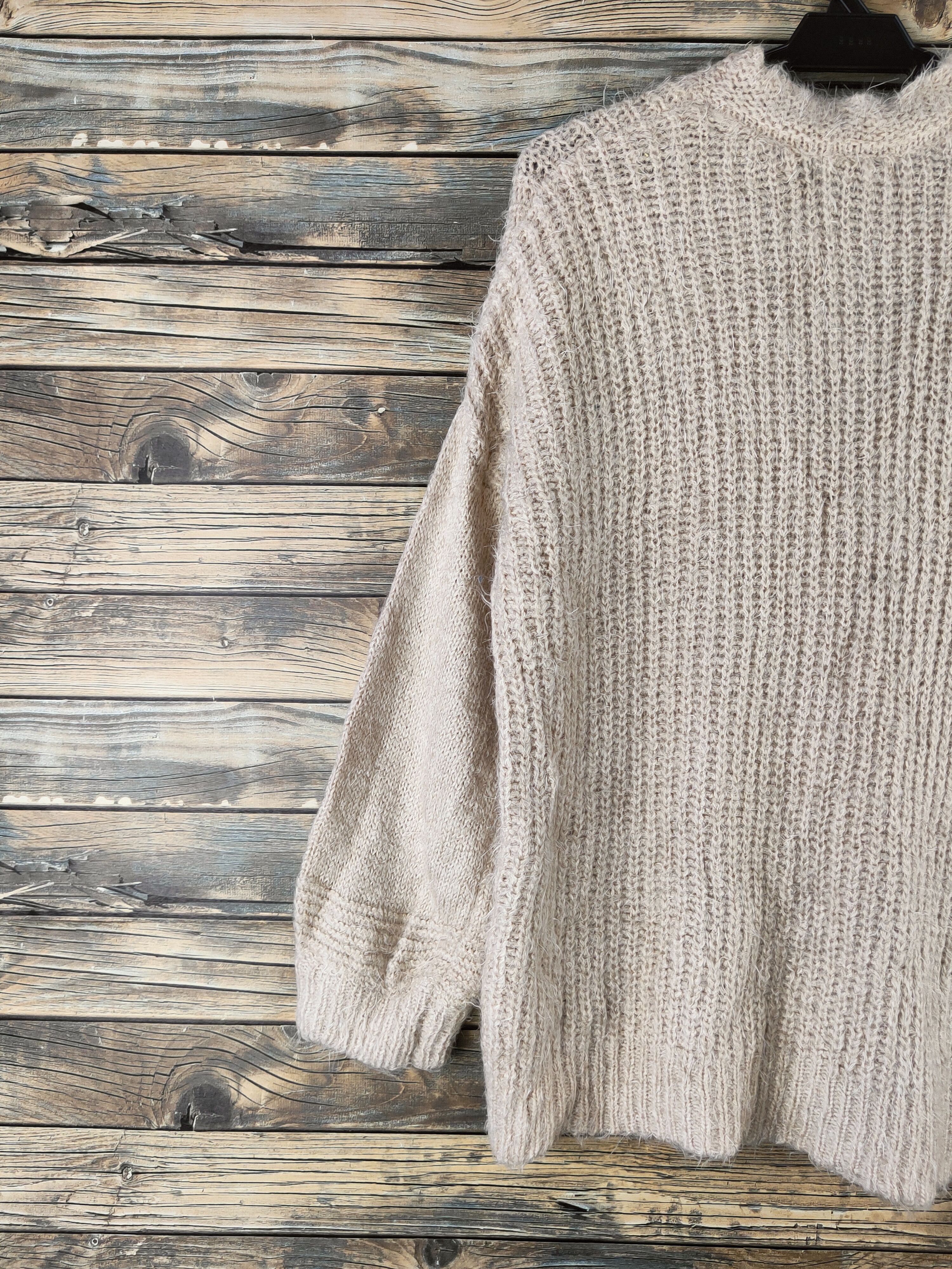 Forever 21 DL Forever 21 Beige Fur Mohair Knitwear Cardigan #46-991 Size S / US 4 / IT 40 - 8 Thumbnail