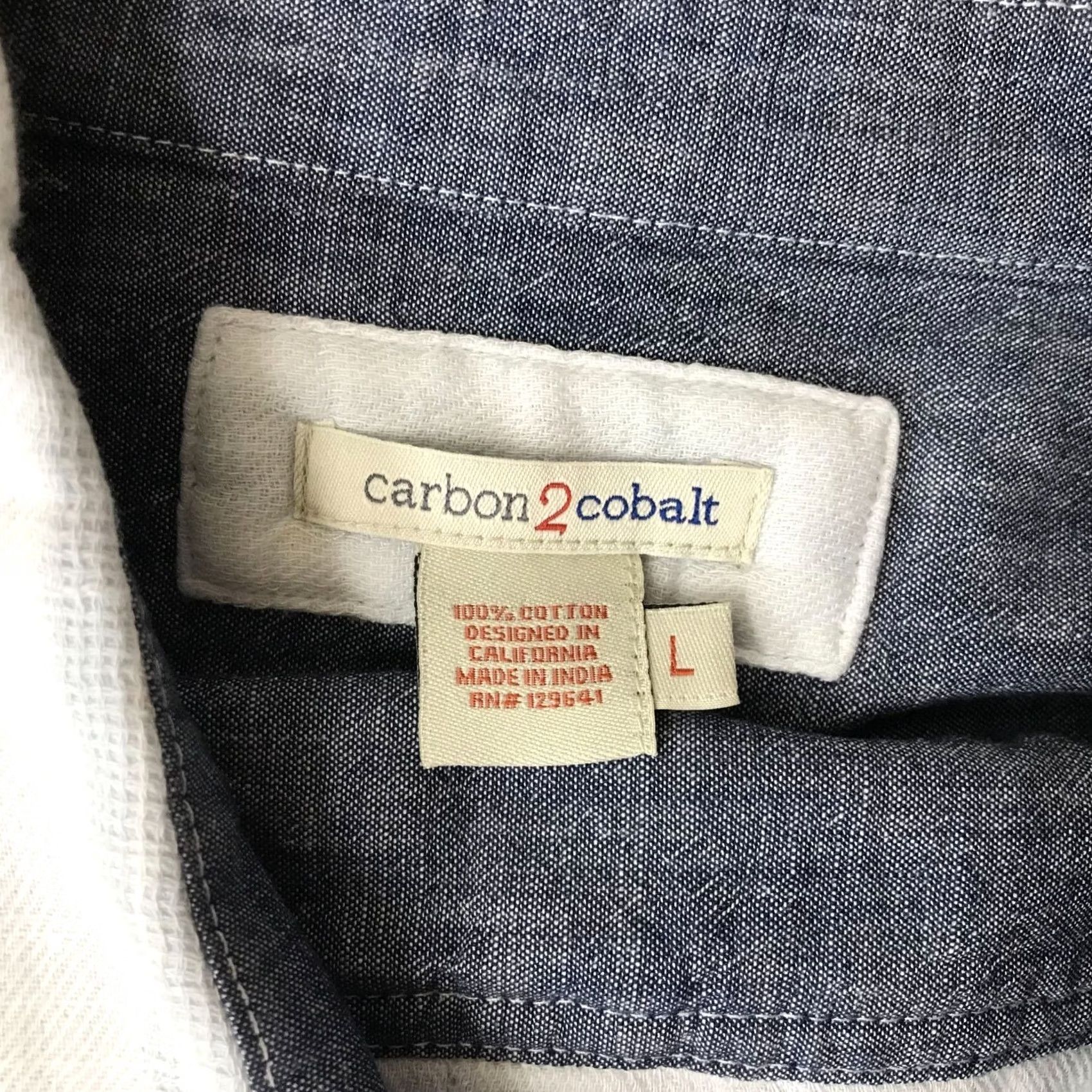 Carbon2Cobalt CARBON 2 COBALT MEN LARGE BLUE STRIPE LONG SLEEVE BUTTON-UP COTTON SHIRT Size US L / EU 52-54 / 3 - 6 Thumbnail
