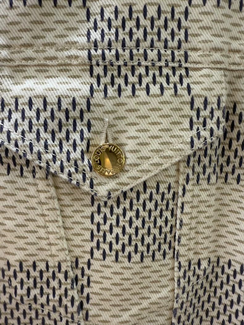 Louis Vuitton Louis Vuitton White checkered denim jacket Size S / US 4 / IT 40 - 4 Thumbnail