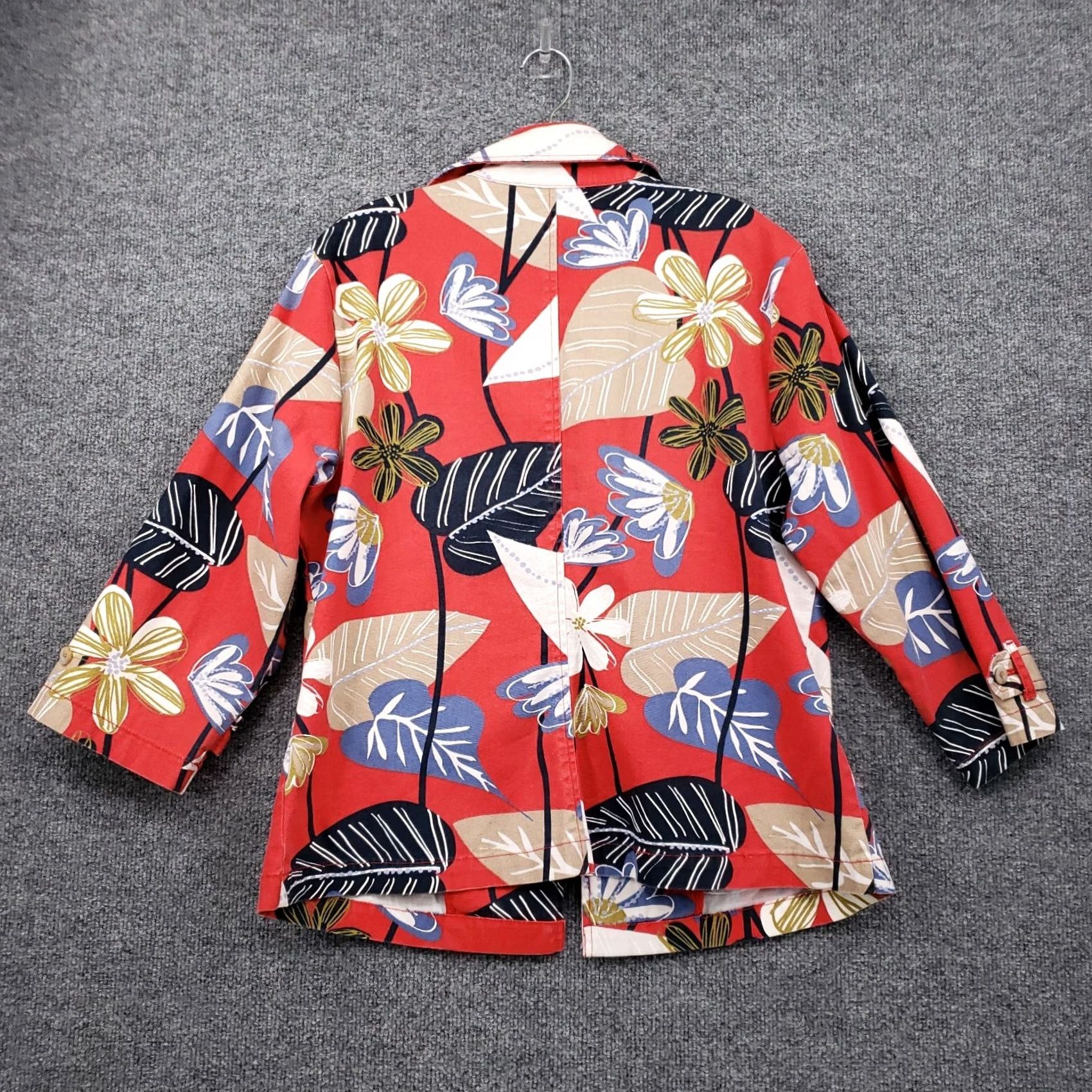 Vintage Westbound Jacket Womens L Large Red Basic Floral 3/4 Sleeves Cotton Blend Size L / US 10 / IT 46 - 2 Thumbnail