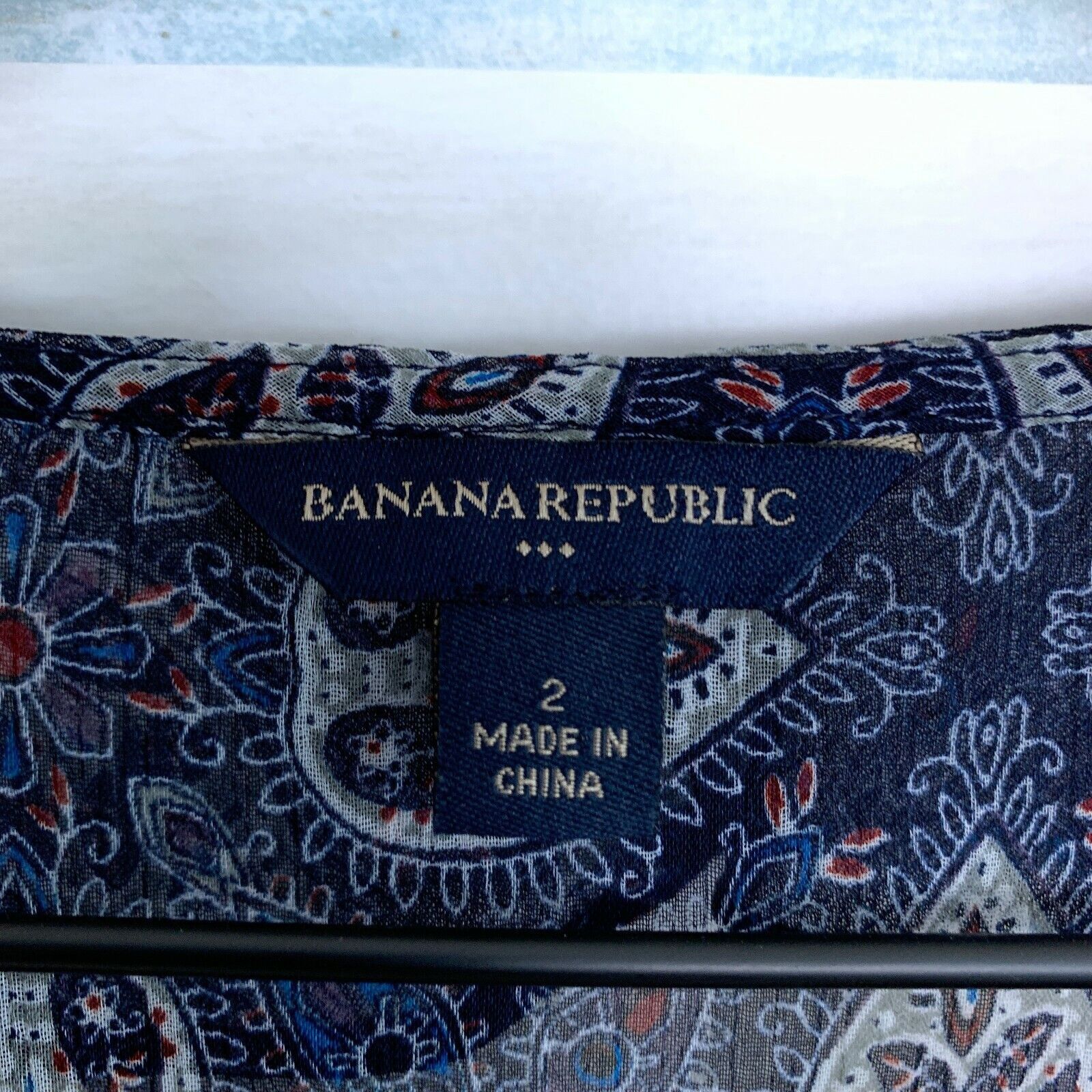 Banana Republic Banana Republic Sheer Peasant Dress Blue Paisley Ruffle 2 Size XS / US 0-2 / IT 36-38 - 7 Thumbnail