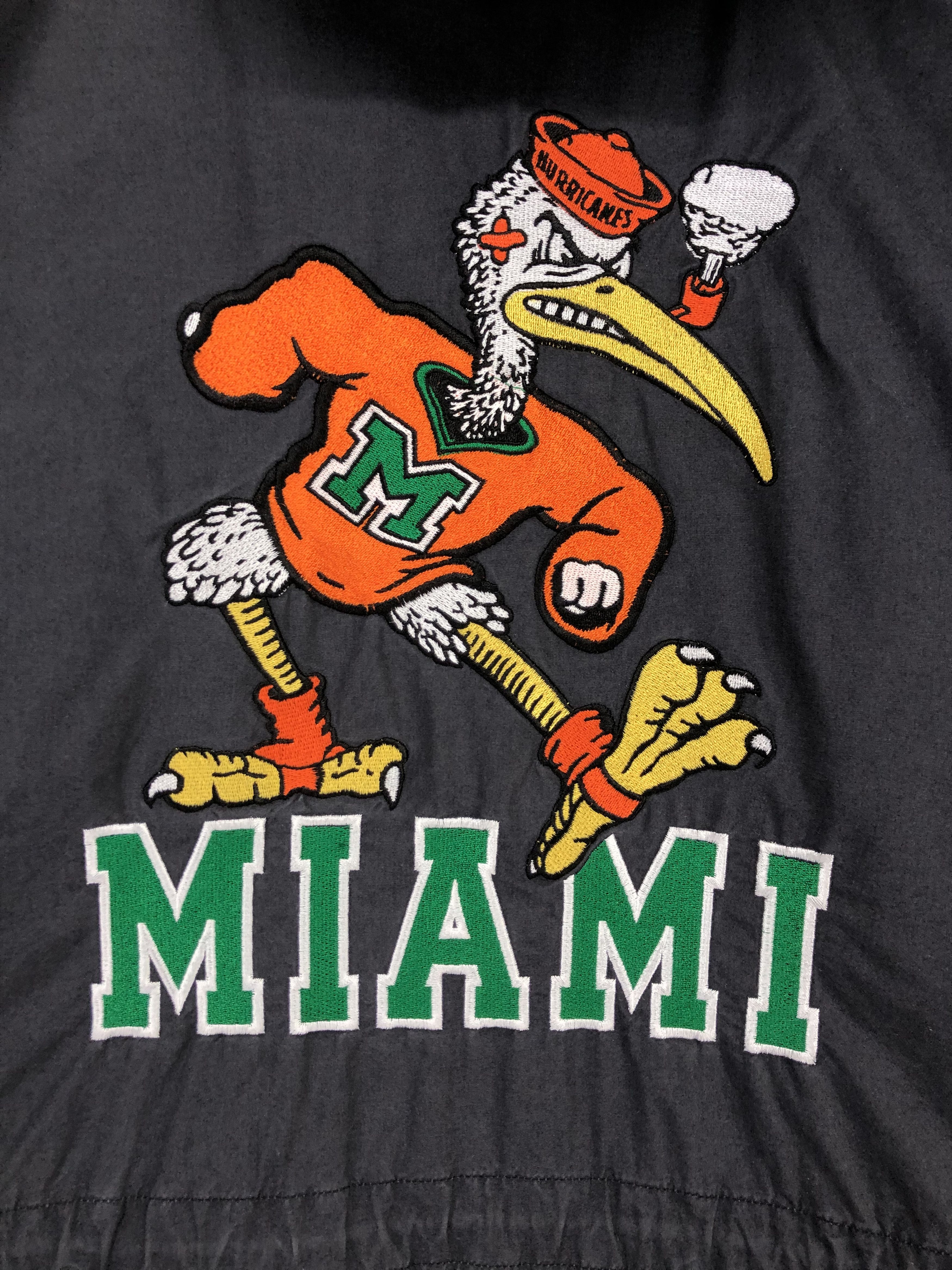 NCAA Vintage Miami Hurricanes Embroidery Logo Parka Jacket Size US L / EU 52-54 / 3 - 17 Thumbnail