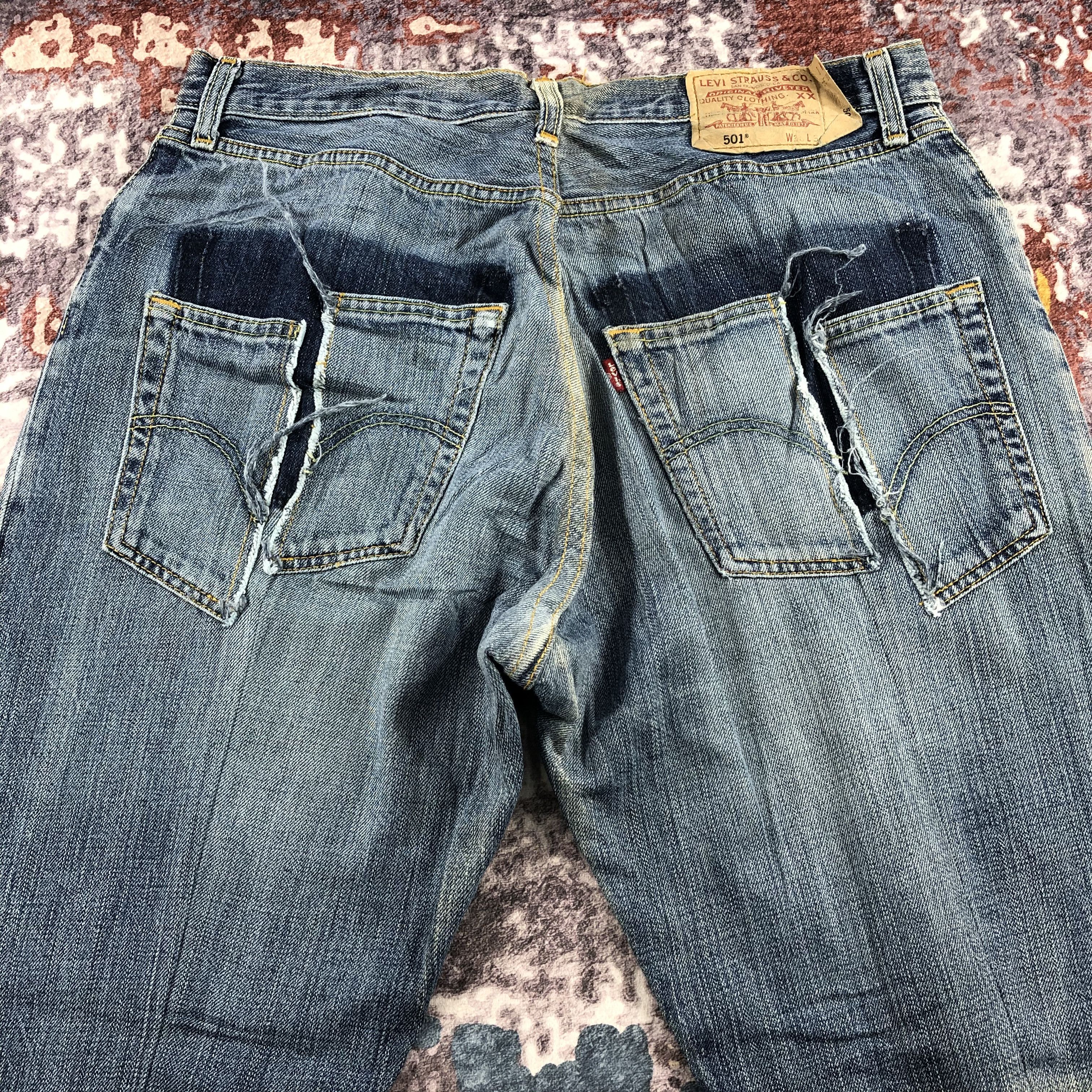 Levi's × Vintage Vintage Distress Levis 501 Jeans-JM2094 Size US 35 - 5 Thumbnail