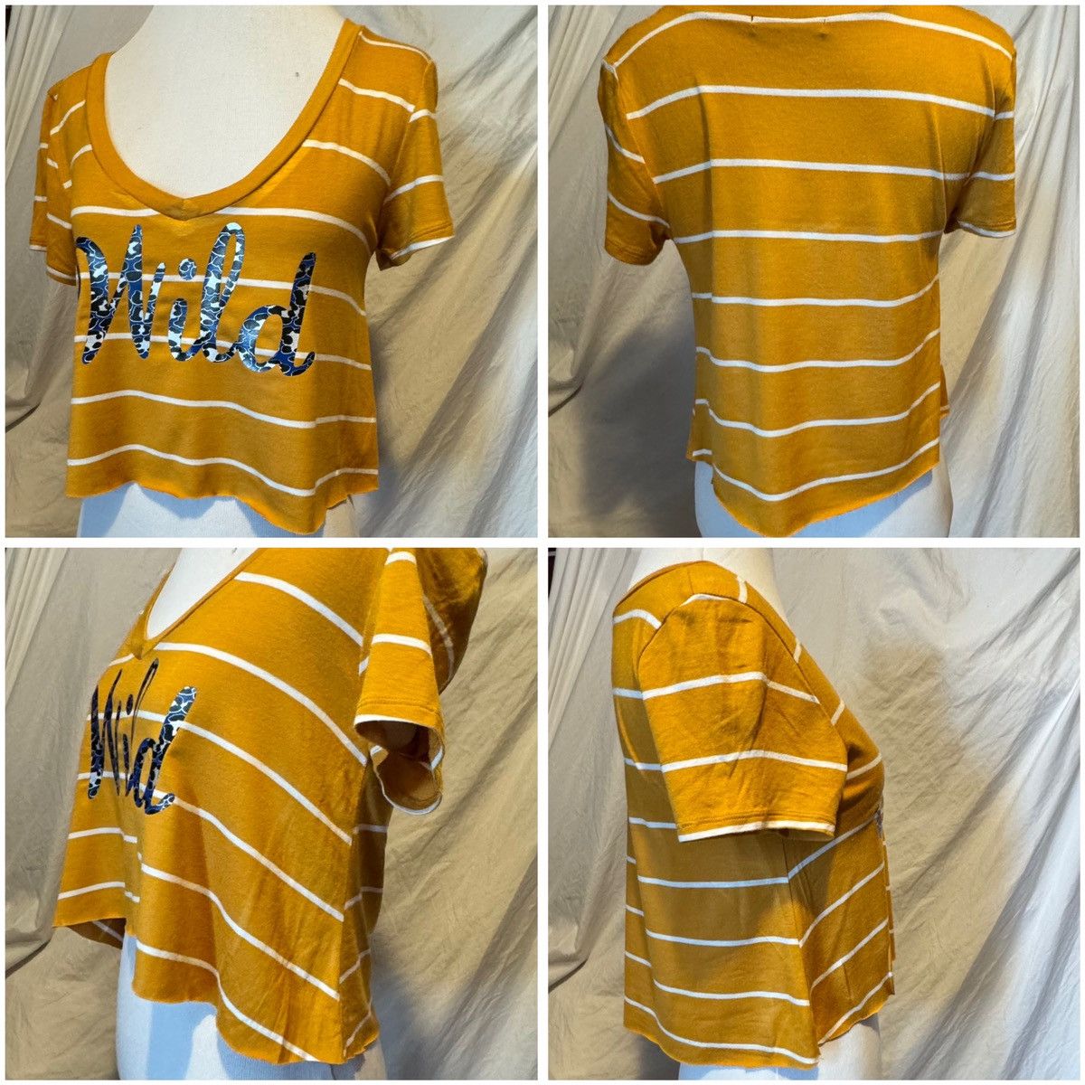 Vintage Y2K, Wild, Multi Pattern, Raw Hem Cropped, Rayon V-Neck Size M / US 6-8 / IT 42-44 - 10 Thumbnail