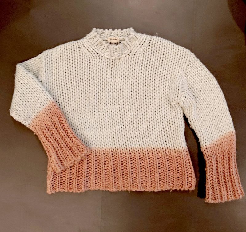 Acne Studios Acne Studios Chunky Oversized Green Pink Loose Knit Sweater Size US L / EU 52-54 / 3 - 1 Thumbnail