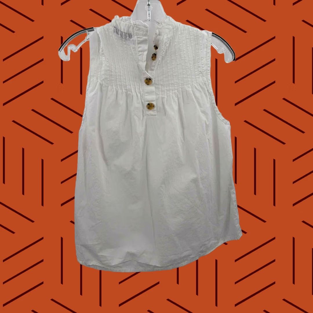Vintage J Crew White Sleeveless Blouse Large Size L / US 10 / IT 46 - 1 Thumbnail