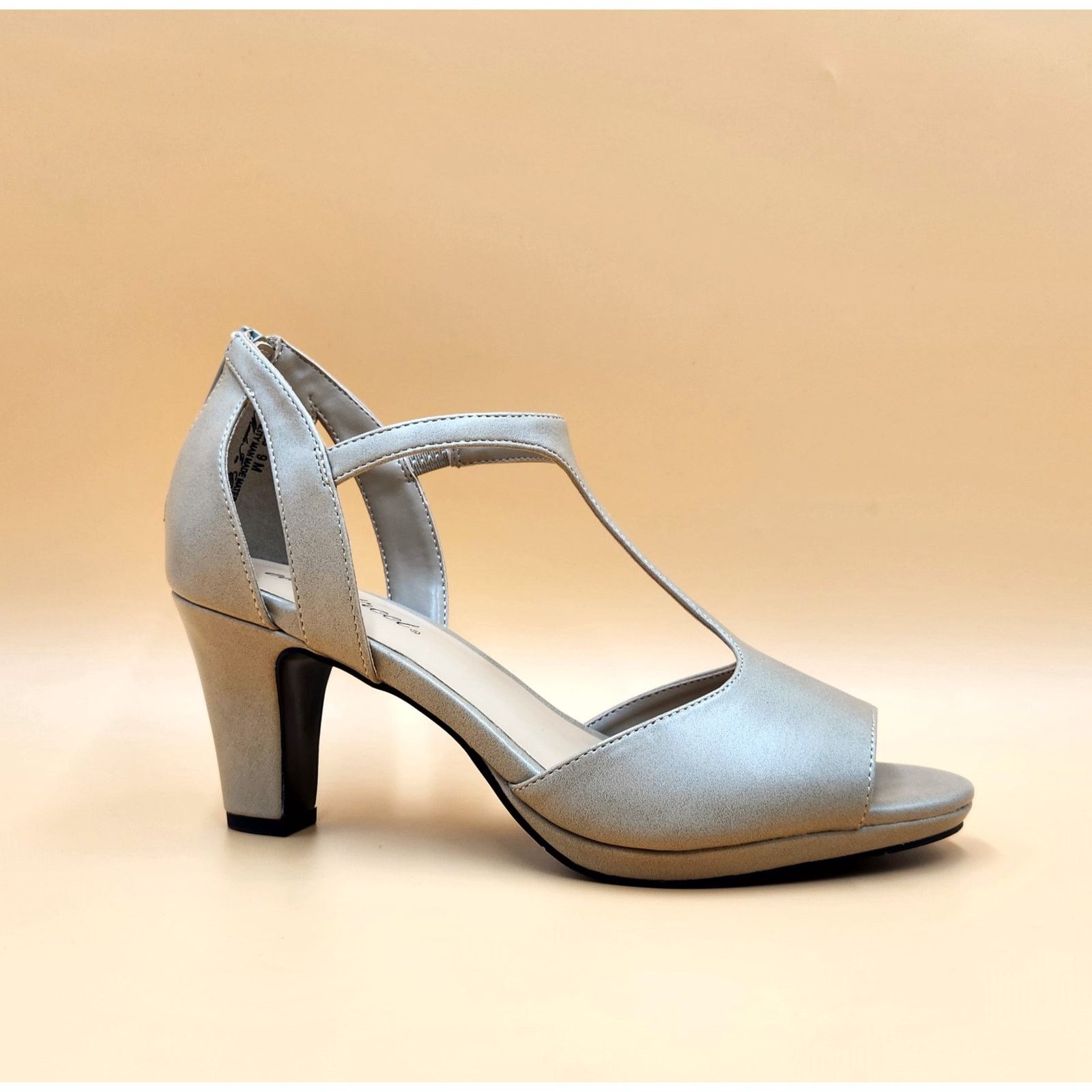 Easy Street Women Pearl Vegan Dress Heel Shoes Sandals Size Us 9M in Grey