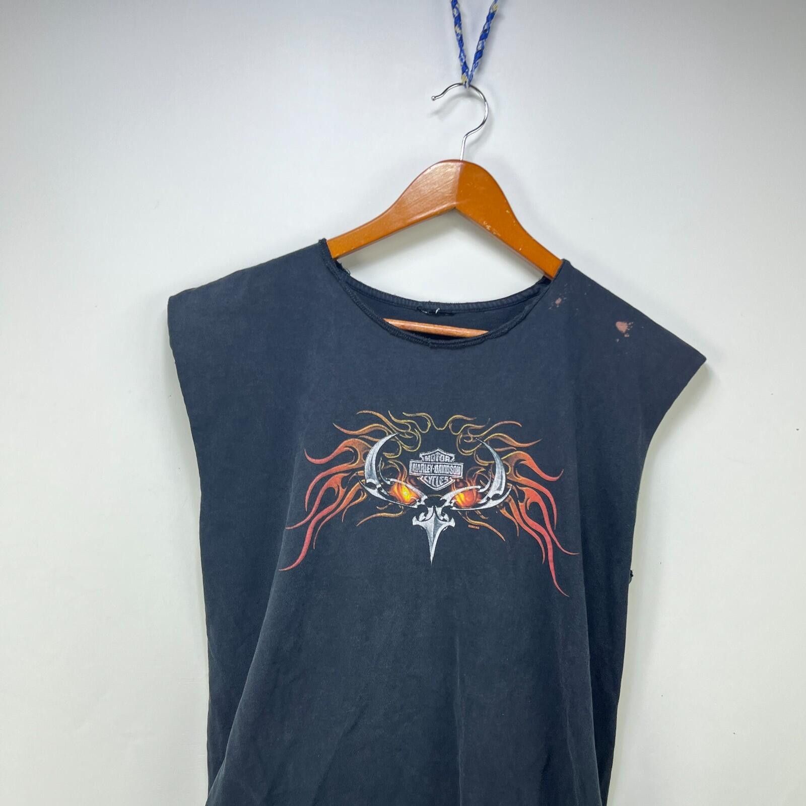 Harley Davidson Vintage Harley Davidson Flames Sun Faded Sleeveless Shirt XL Size US XL / EU 56 / 4 - 2 Thumbnail