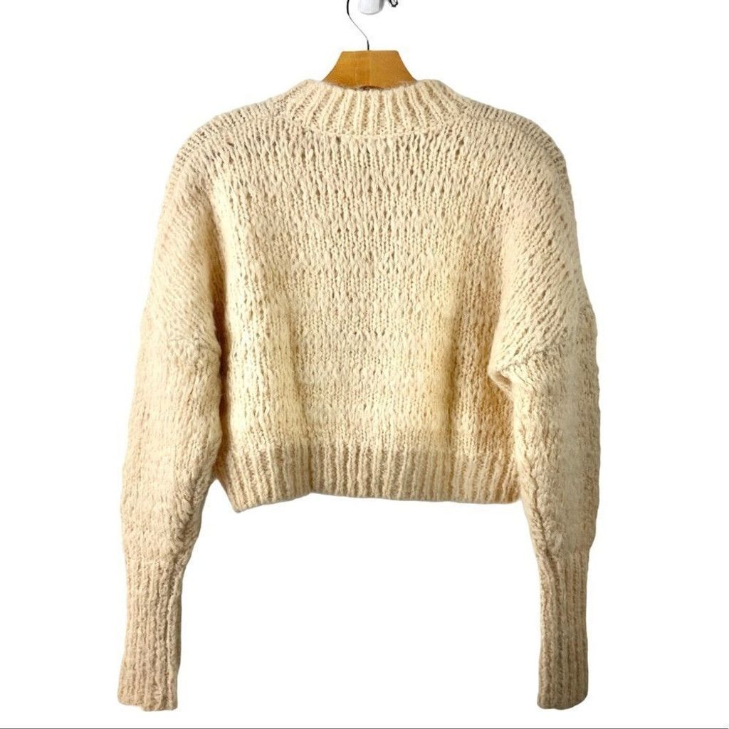 Aritzia Wilfred Lune Cream Alpaca Wool Cropped Sweater Size XXS Size XXS / US 00 / IT 34 - 7 Thumbnail
