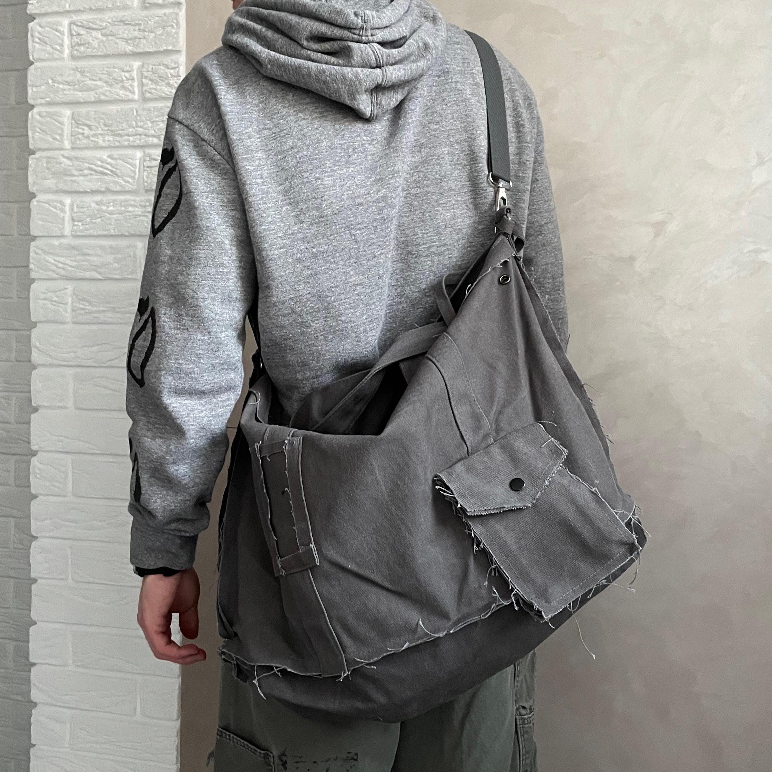 Other Large Canvas Messenger Bag grunge opium distressed y2k Size ONE SIZE - 1 Thumbnail