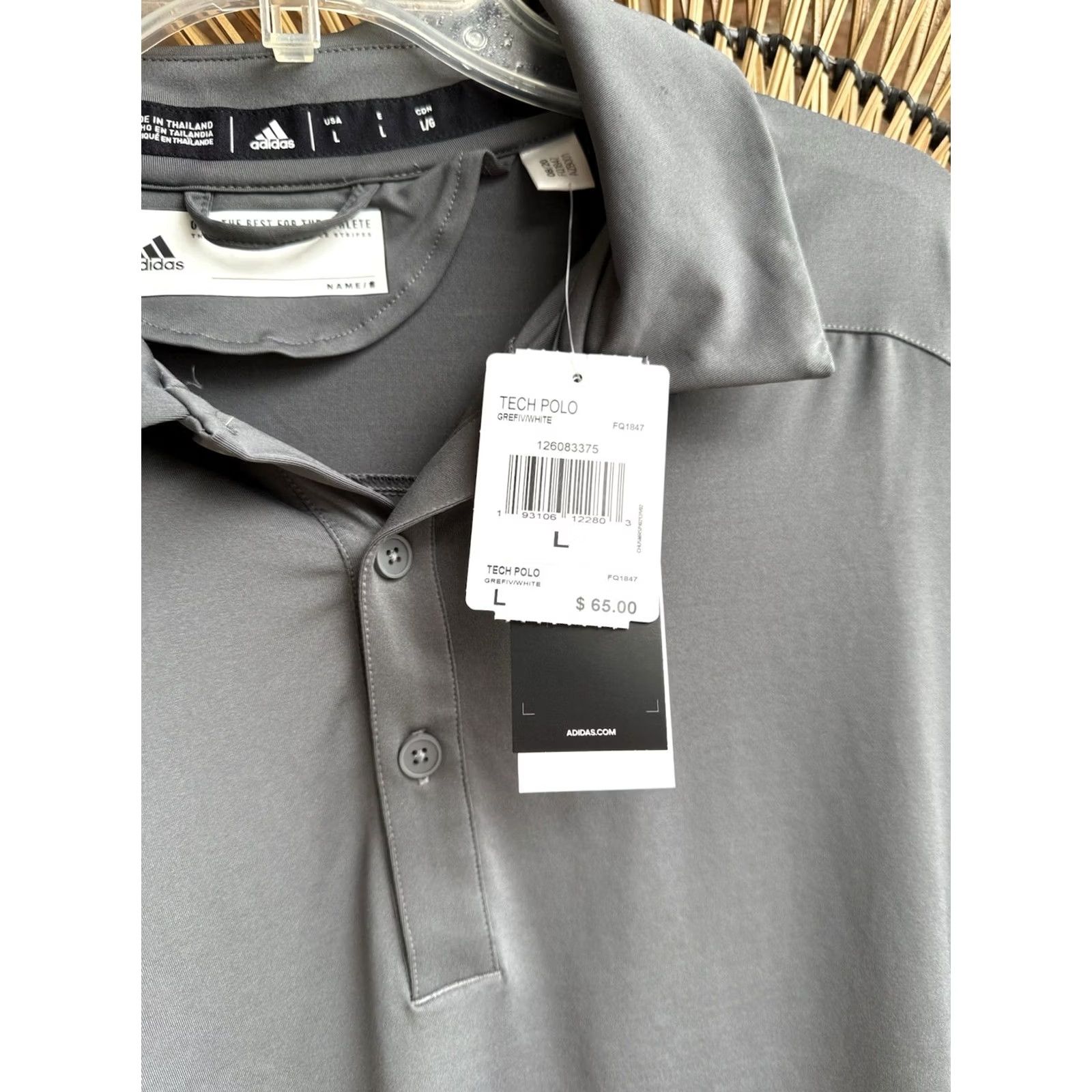 Adidas Adidas Tech Polo Gray Size L New With Tags Mens Shirt Regular Fit Size US L / EU 52-54 / 3 - 3 Thumbnail