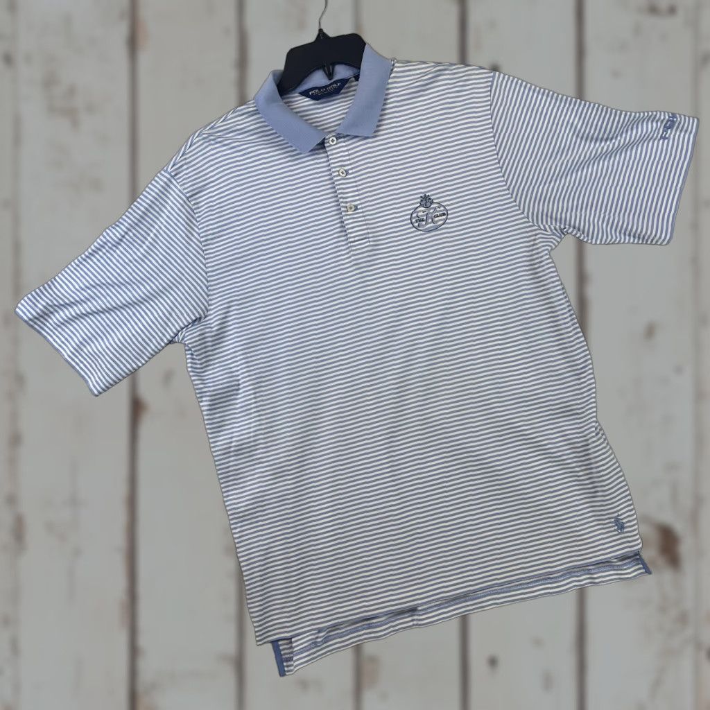 Polo Ralph Lauren Polo Golf Ralph Lauren Polo Shirt Mens L Blue White Striped The K Club Golf Shirt Size US L / EU 52-54 / 3 - 1 Thumbnail