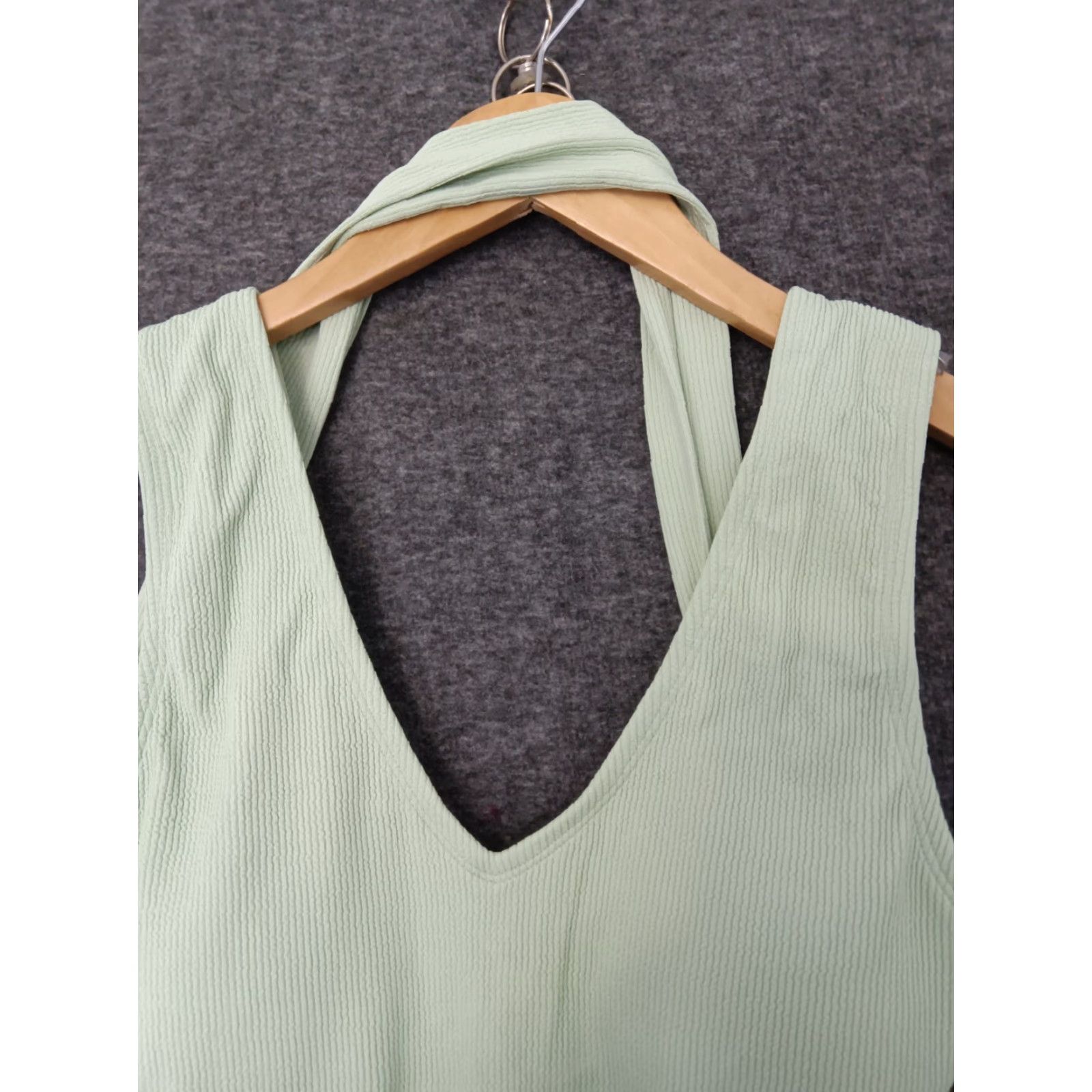 Vintage Toluca One Piece Shirt Women S Eucalyptus Hybrid Ribbed Maxi Belted Swim Sexy Beach Size ONE SIZE - 3 Thumbnail