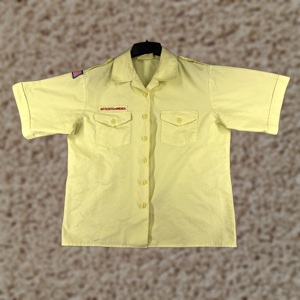 Vintage VINTAGE Boy Scouts of America Shirt Womens 14 Yellow Official Blouse Button Up US Made Womens Size XL / US 12-14 / IT 48-50 - 1 Thumbnail