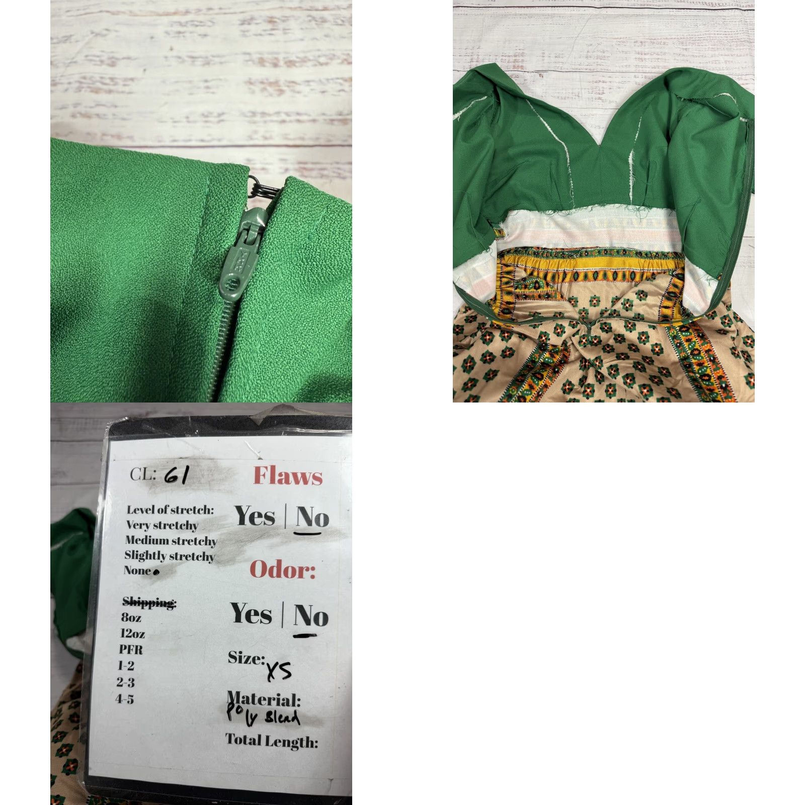 Vintage VINTAGE Green Long Maxi Dress Hippie Peasant V-Neck Back Zip XS Womens Size XS / US 0-2 / IT 36-38 - 8 Thumbnail