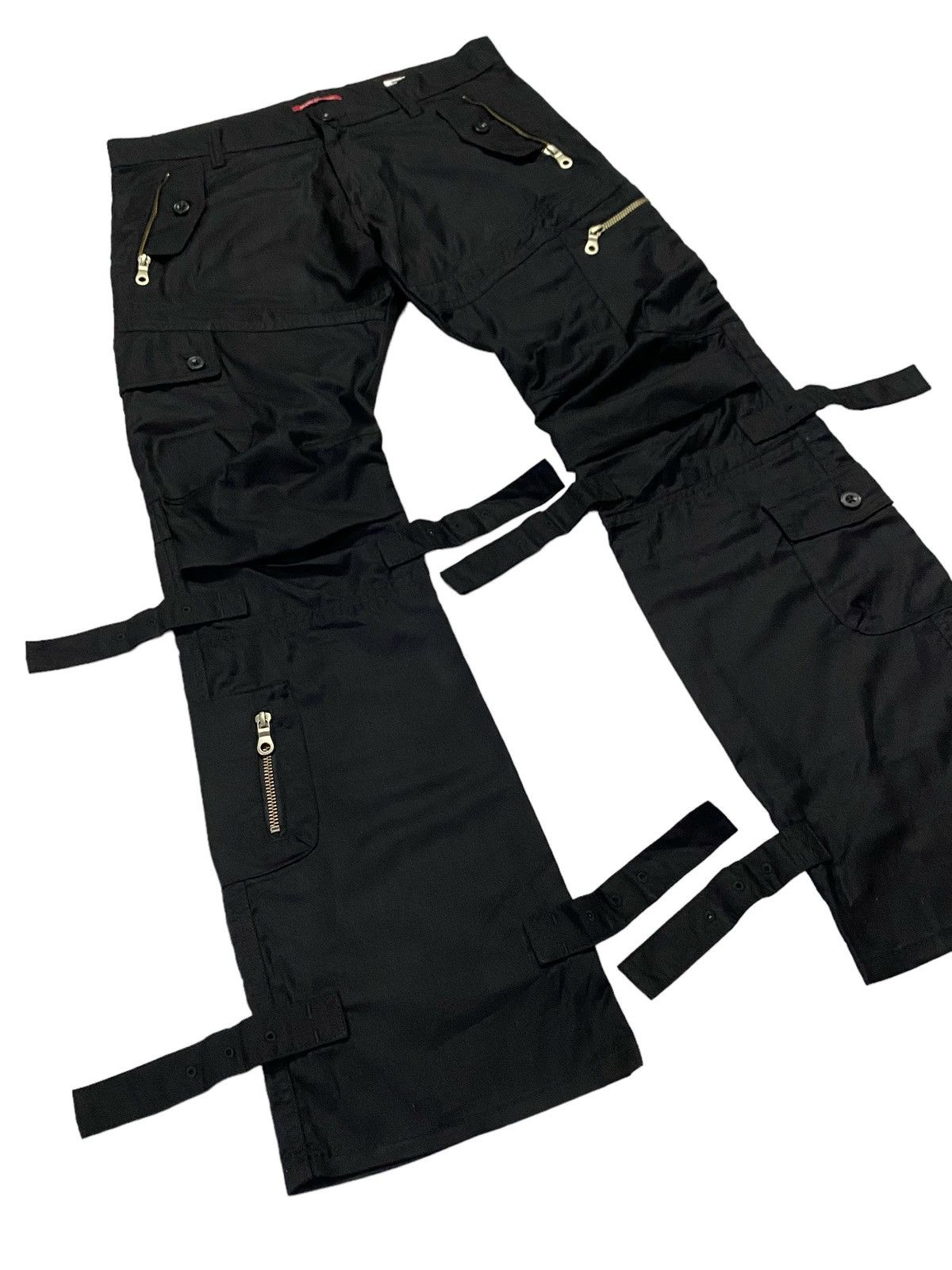 If Six Was Nine × Japanese Brand × semanticdesign Rare🔥Semantic Design Shiny MultiPocket Bondage Pants Size US 31 - 20 Thumbnail