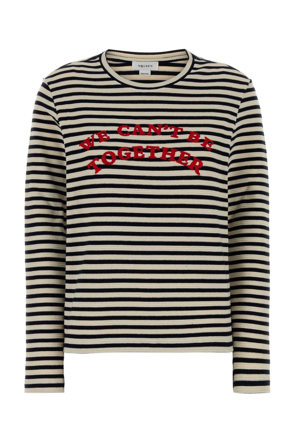 Alexander McQueen Embroidered Stretch Cotton T-Shirt Size S / US 4 / IT 40 - 1 Thumbnail