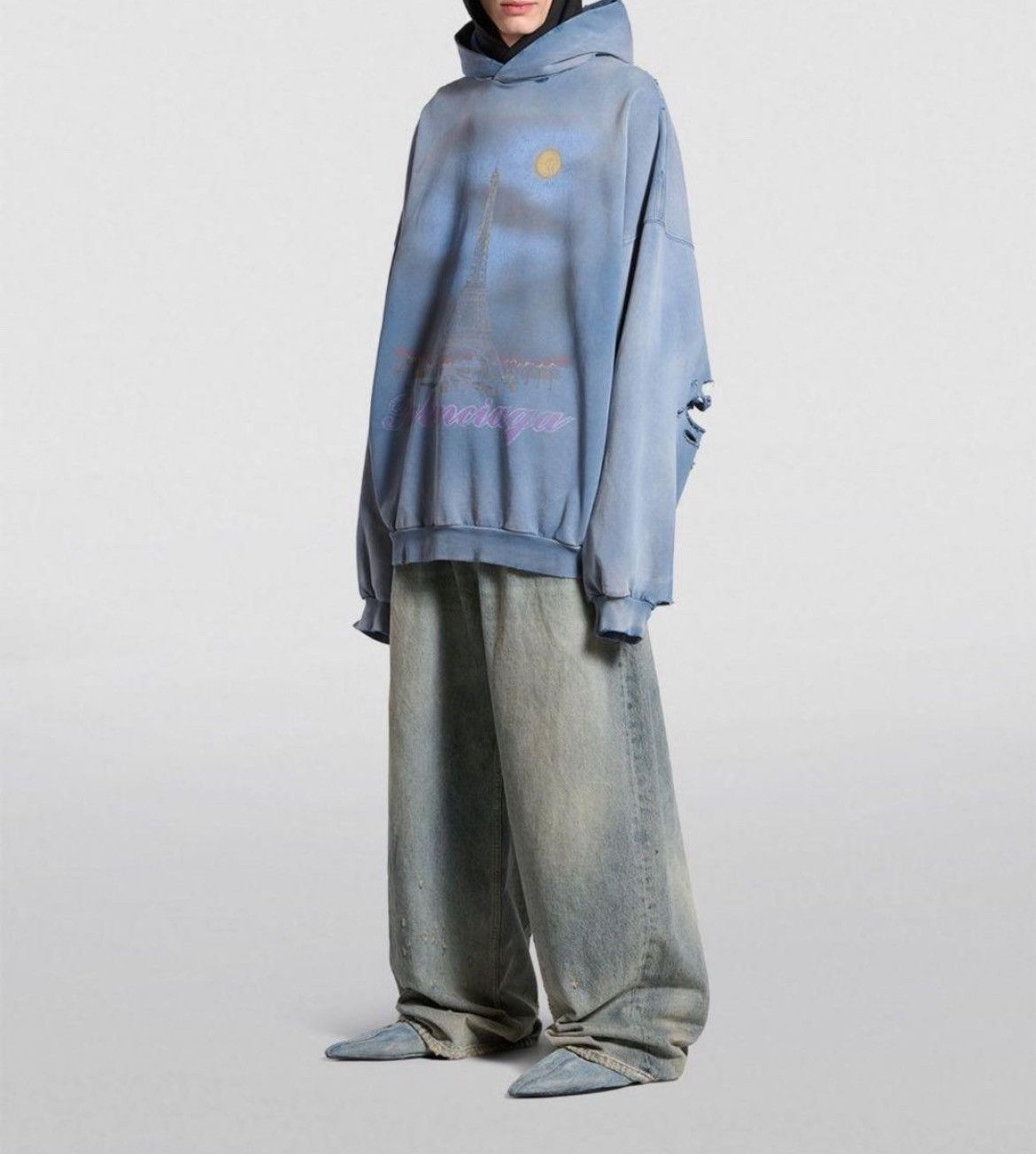 Balenciaga BALENCIAGA Paris Moon Oversized Hoodie Size US S / EU 44-46 / 1 - 5 Thumbnail