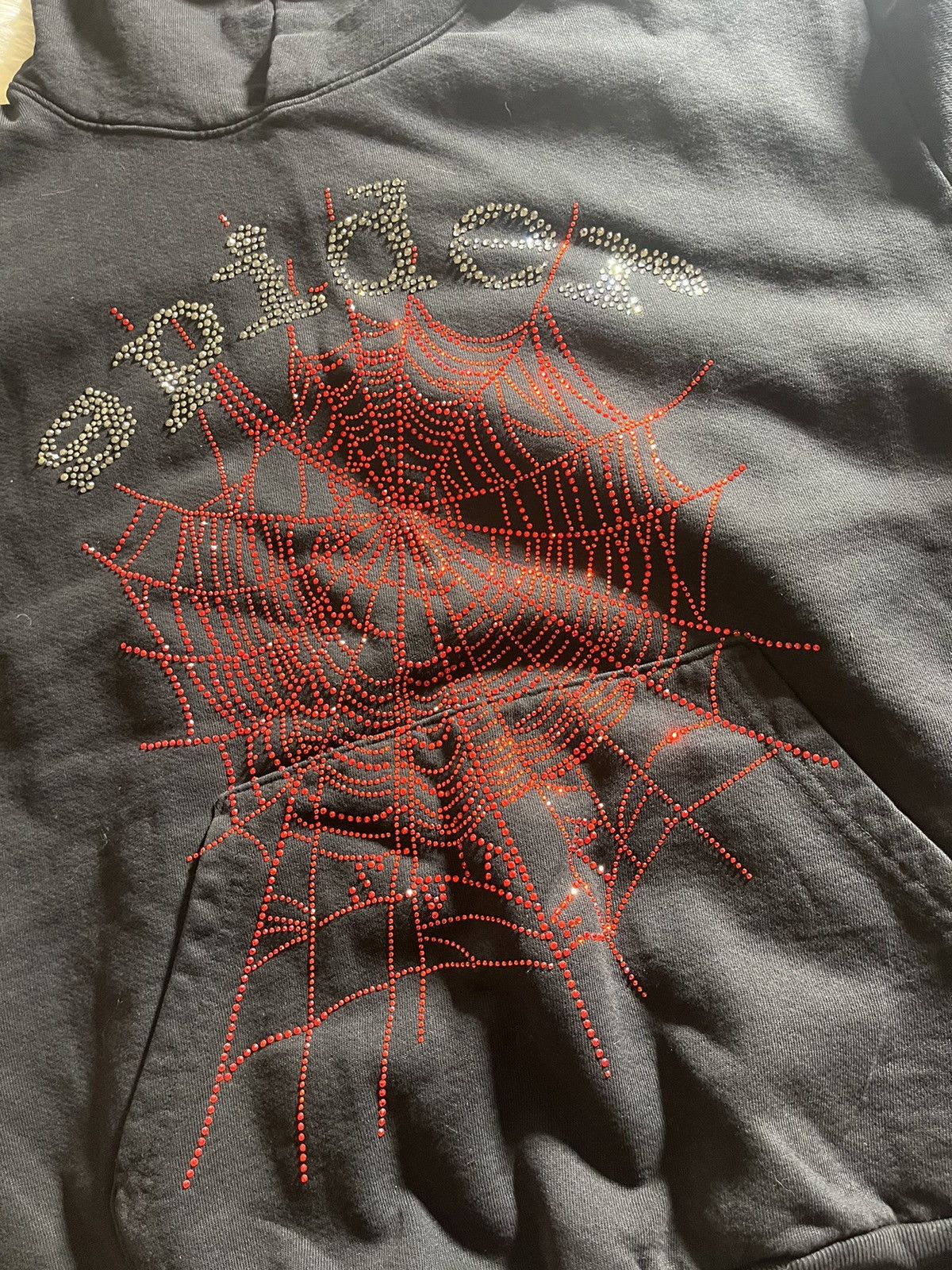 Spider Worldwide × Spyder Sp5der OG Rhinestone Logo Hoodie | Grailed