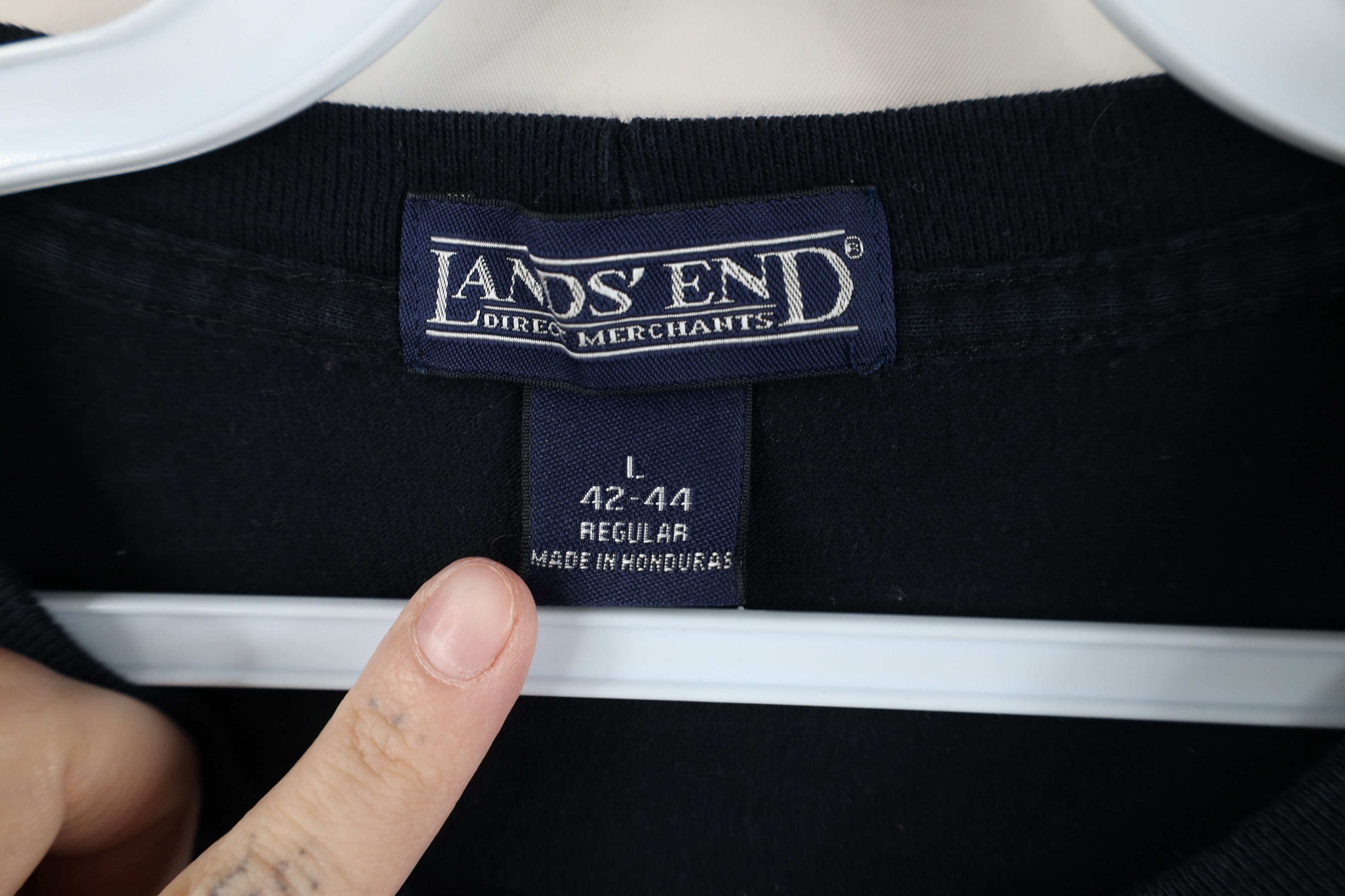 Lands' End Vintage 90s Y2K Lands End Heavyweight Cotton T-Shirt Black Size US L / EU 52-54 / 3 - 8 Thumbnail