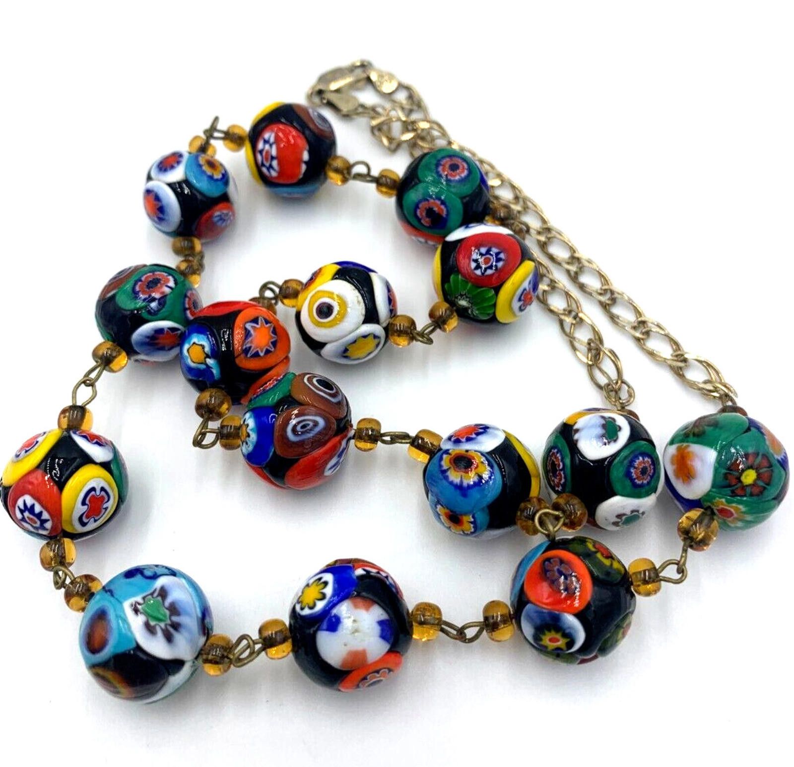 Other Millefiori Murano Moretti Necklace Gold Over Sterling Italy Size ONE SIZE - 3 Thumbnail