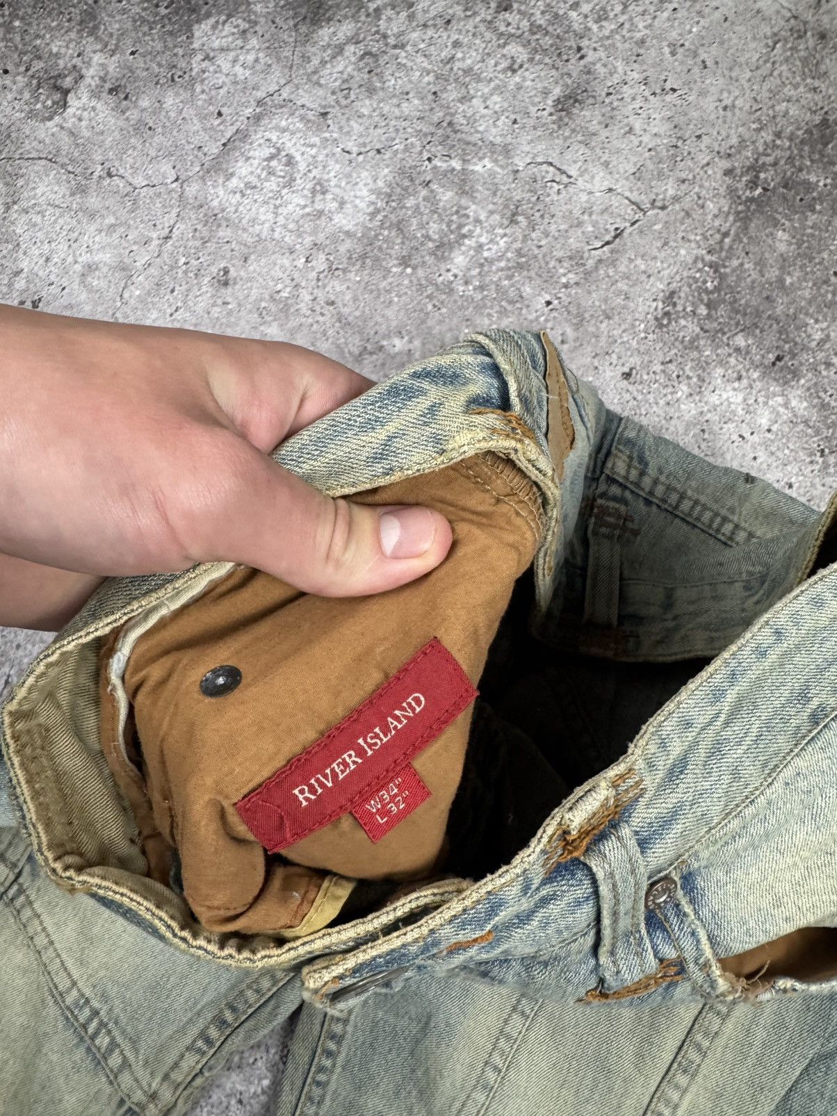 Japanese Brand Vintage Avant Garde Jeans Flared Dirty Baggy Distressed Y2K Size US 34 / EU 50 - 14 Thumbnail