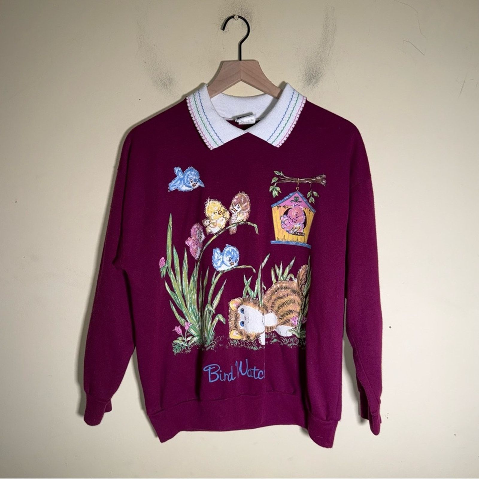 Basic Editions VINTAGE BASIC EDITIONS embroidered Bird Watchin sweatshirt M Size M / US 6-8 / IT 42-44 - 3 Thumbnail