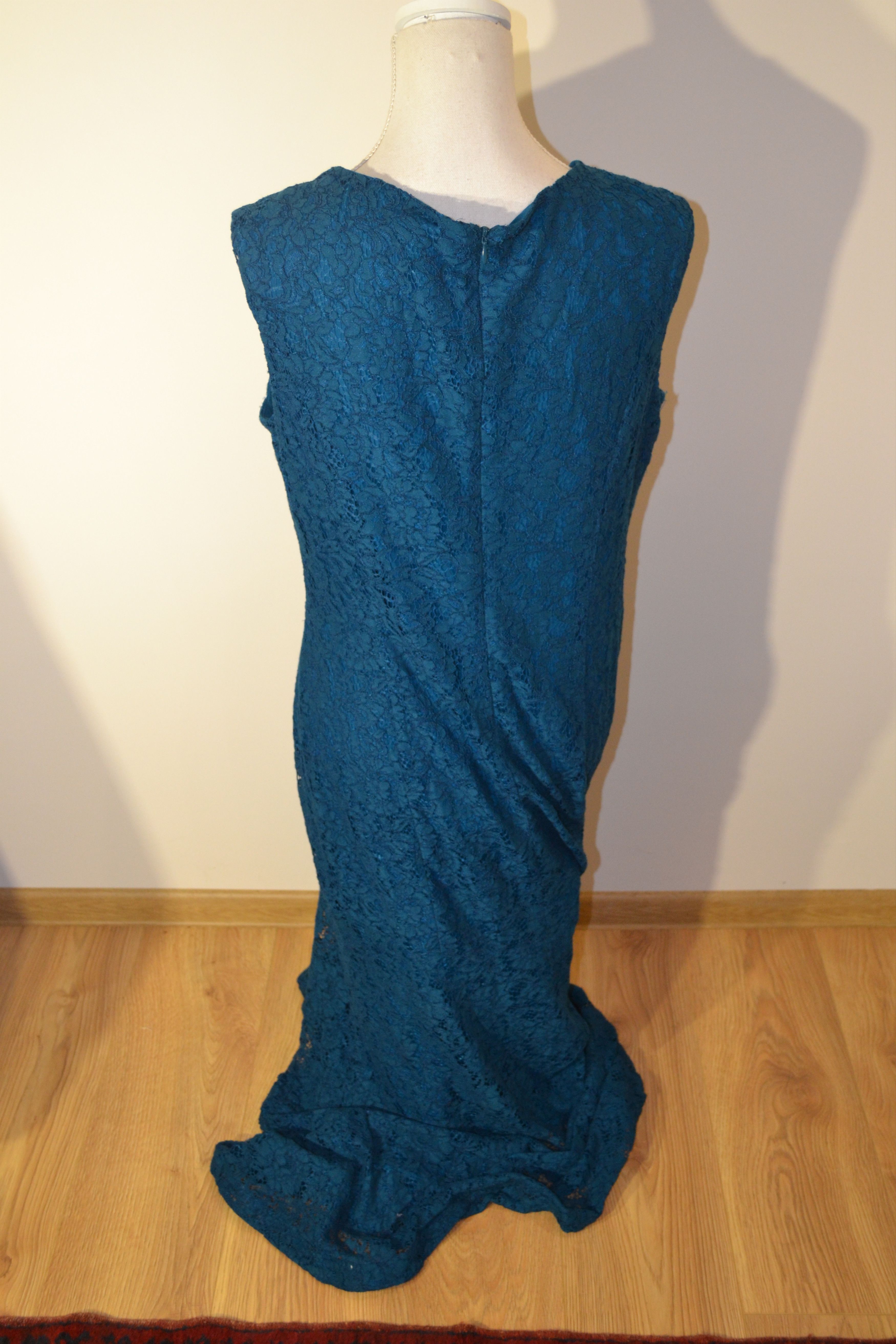 Lauren Ralph Lauren Ralph Lauren 2000s Teal Blue Lace Dress | XL | Evening Gown Size XL / US 12-14 / IT 48-50 - 5 Thumbnail