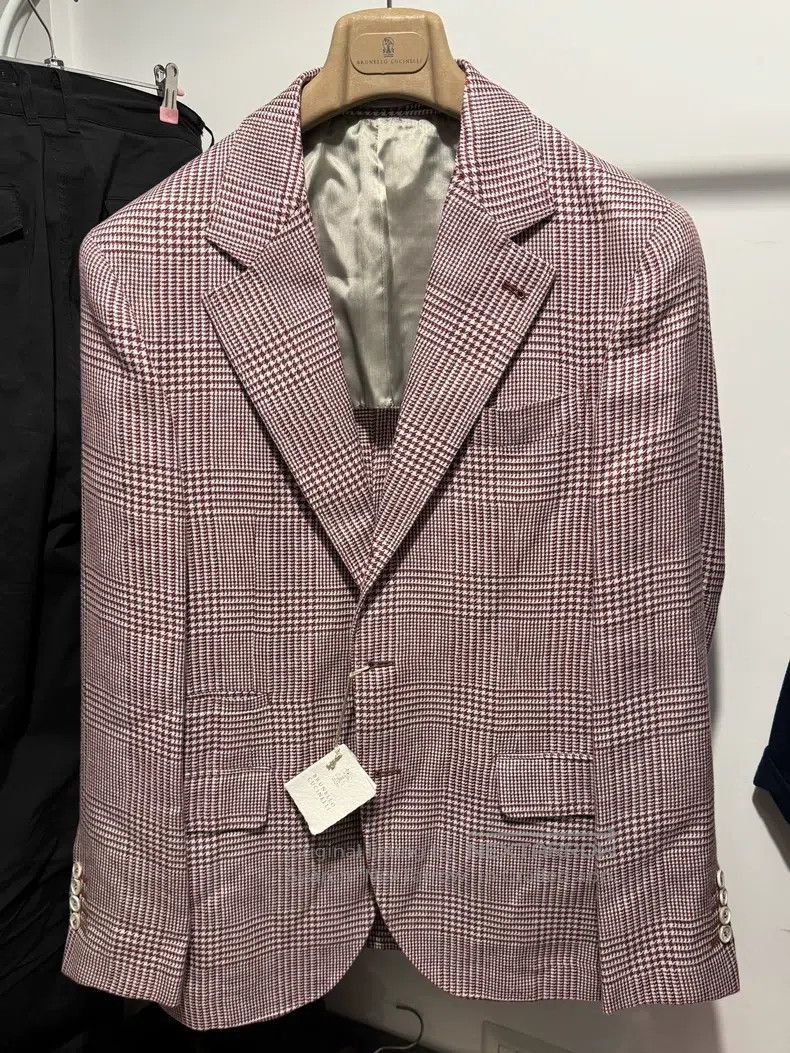 Brunello Cucinelli Brunello Cucinelli Silk, wool, and linen blend suit jacket Size 48L - 1 Thumbnail