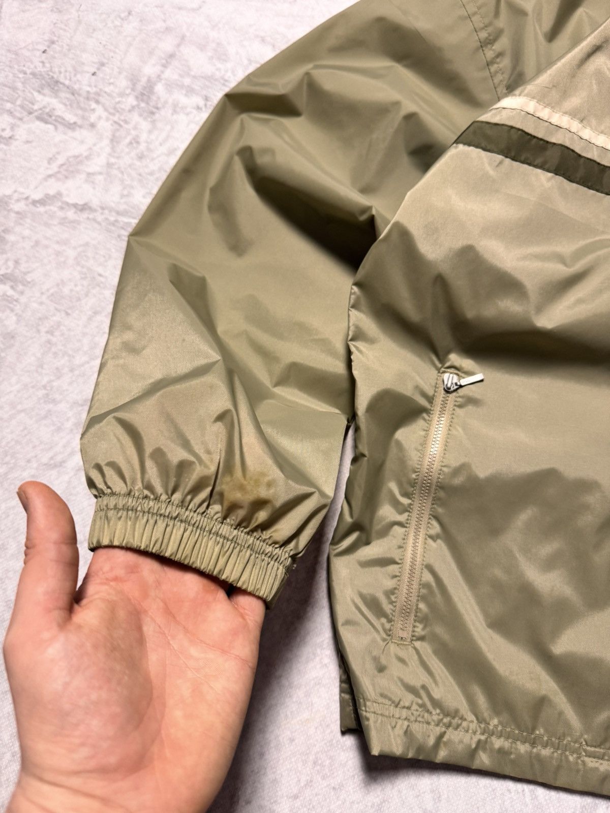 Nike × Vintage 00s Nike Vintage Mini Swoosh Oversize Drill Track Jacket Y2K Size US S / EU 44-46 / 1 - 3 Thumbnail
