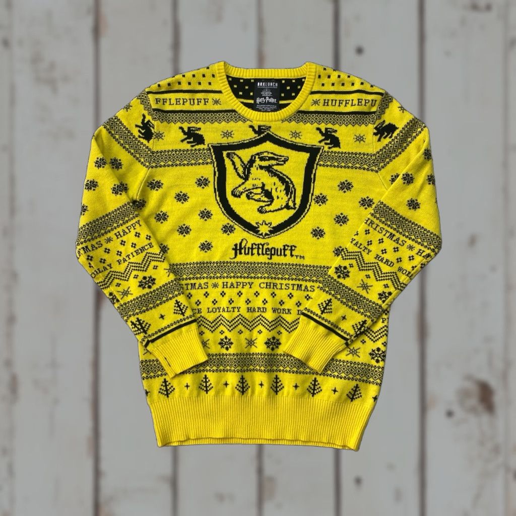 Boxlunch Harry Potter Ugly Christmas Sweater Size Medium Hufflepuff