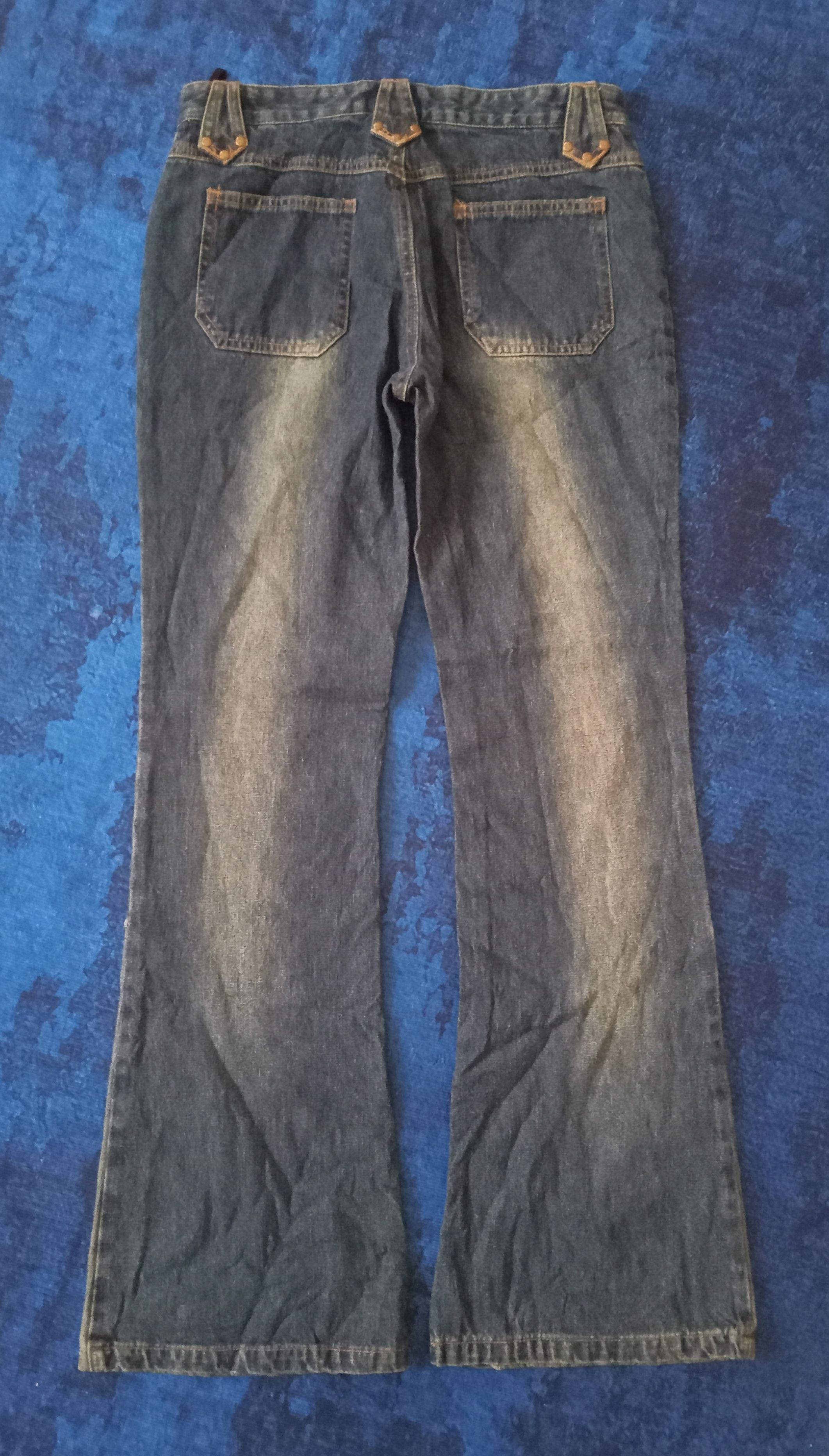 Japanese Brand Jouer Aux Echecs Flare Rare Design Jeans Size 29" - 2 Thumbnail